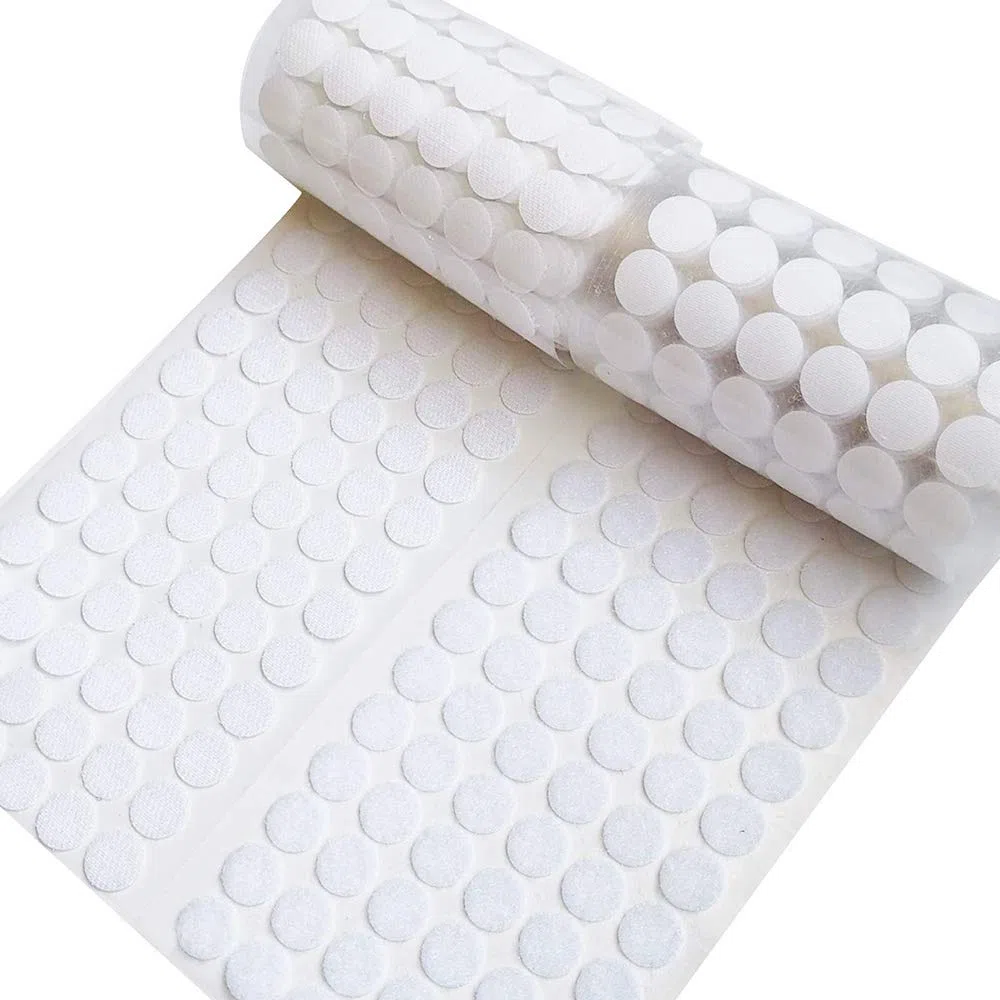 Selbstklebende Punkte, stark haftend, 1000 Stück (500 Paar), 1,5 cm Durchmesser, Münzen mit Kleberücken, Nylon-Münzen, Klettpunkte auf wasserfesten, haftenden Münzbändern, besonders geeignet für