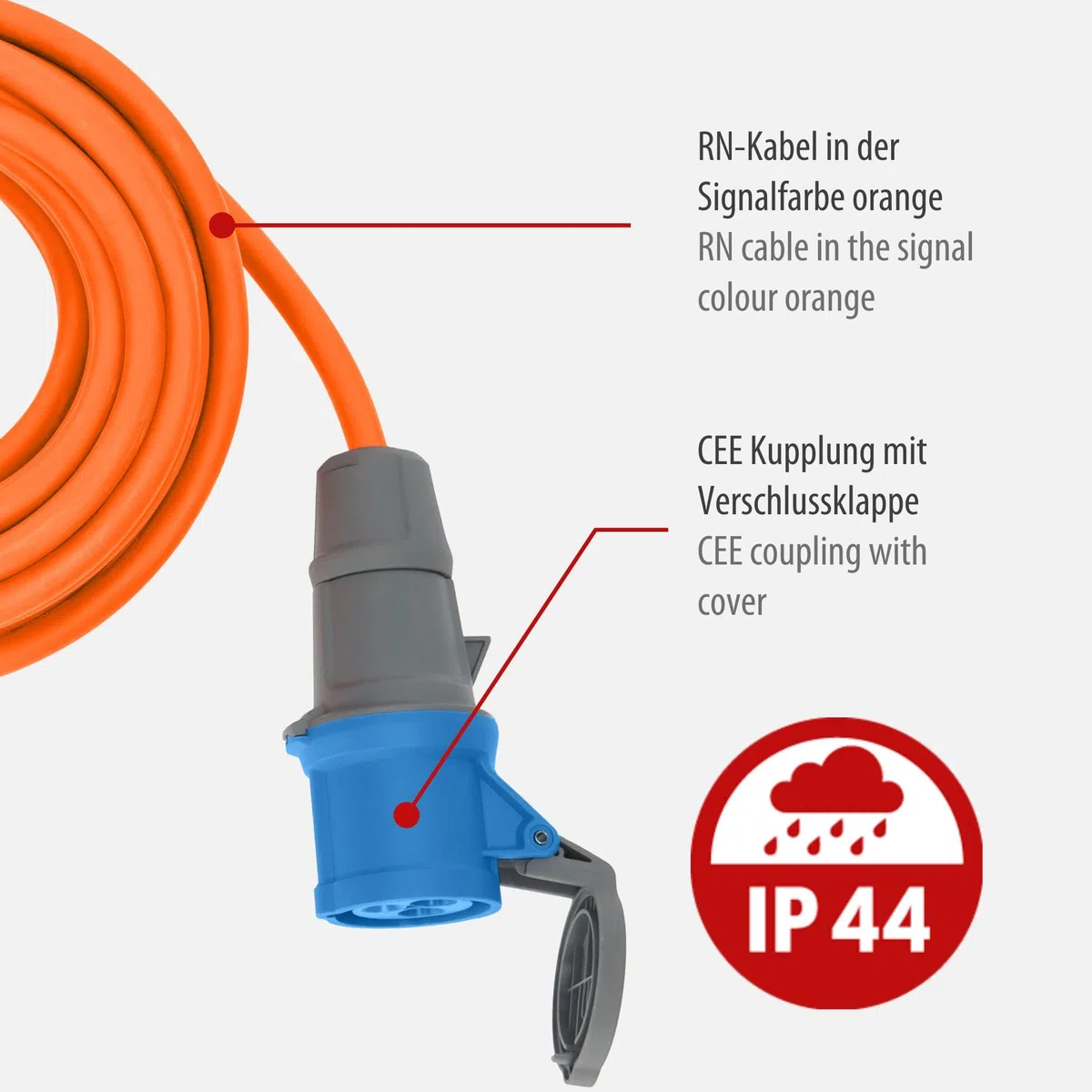 Brennenstuhl CEE 230V Camping-Verlängerungskabel 10m H07RN-F 3G2,5 IP44
