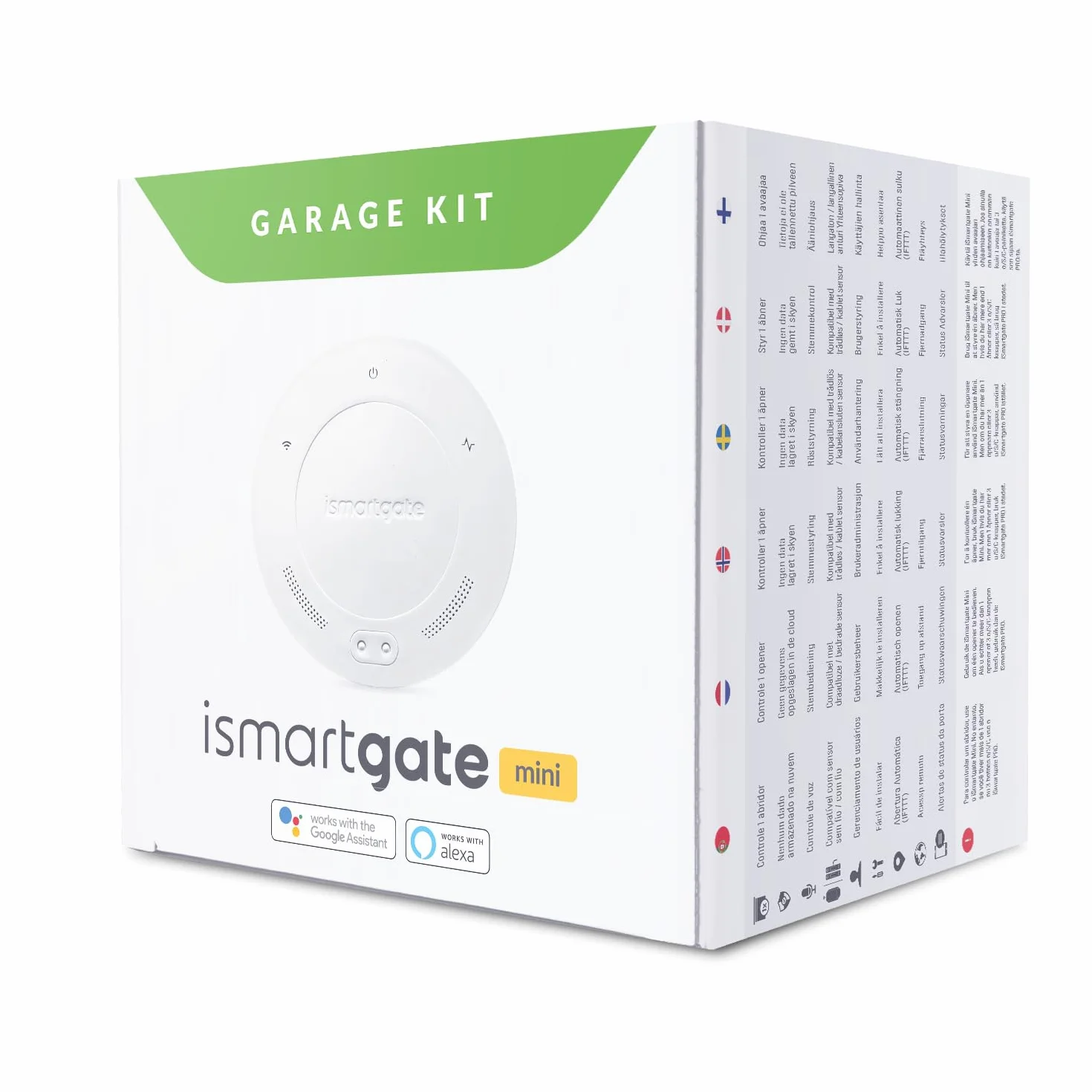 ismartgate Mini Smart WLAN Garagentoröffner kompatibel mit Amazon Alexa, Google Home, Samsung SmartThings und iFTTT.
