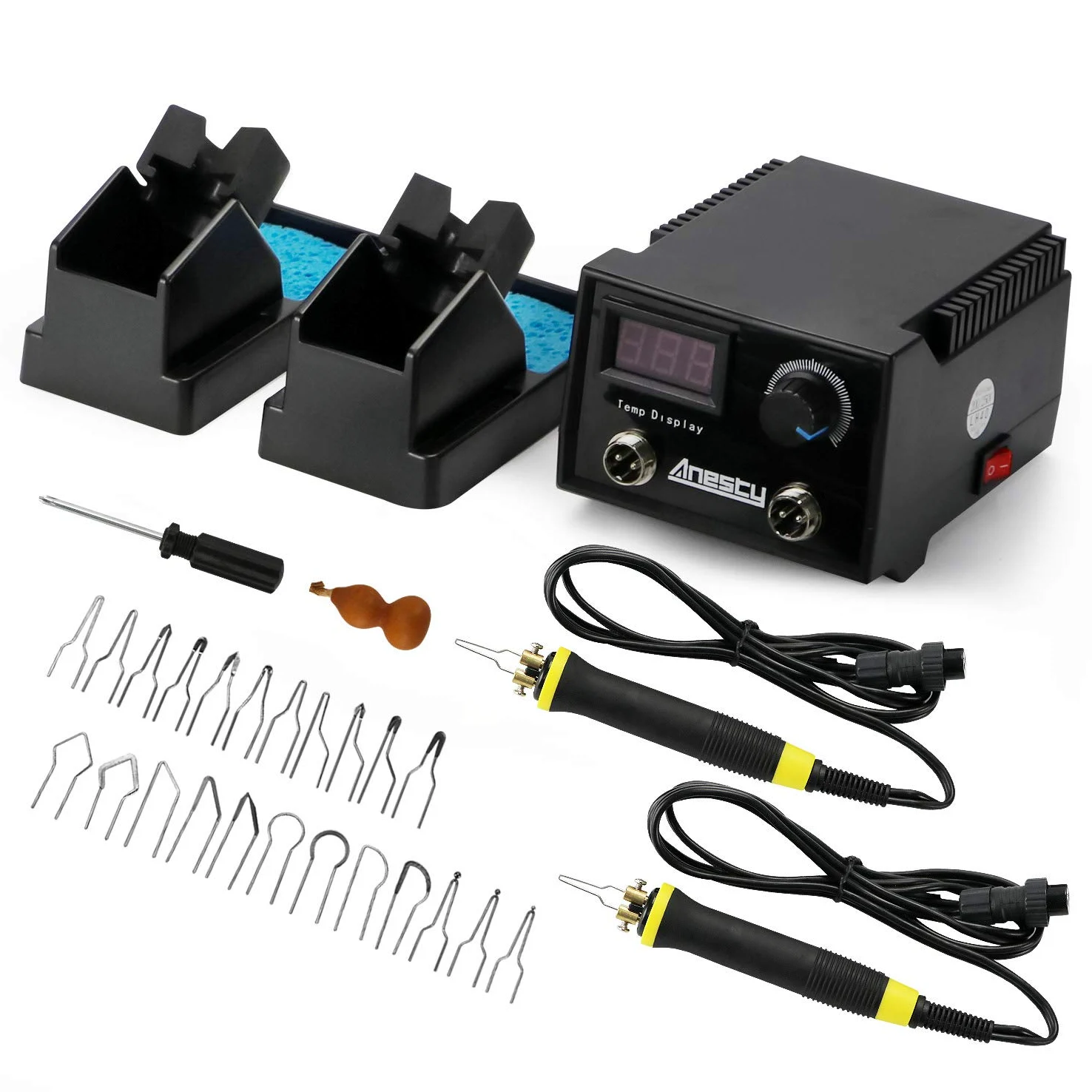 Brennstation Brandmalerei Brandmalstation mit 2 Brennstift, Profi - Brandmalgerät für alle Holzbrandarbeiten, (100W, 23 x Brennschleifen,100℃ - 780 ℃)