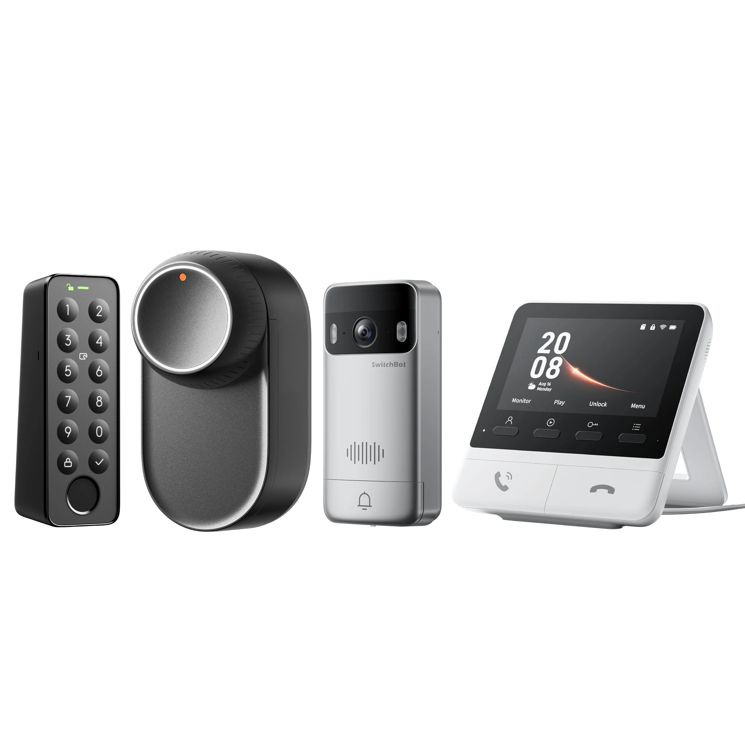 SwitchBot WLAN Smart Lock Ultra mit Video Türklingel mit Fingerabdruck-Entsperrung, Elektronisches Türschloss, Türöffner per Fingerprint, Passcode, Smartphone, Alexa, Google, unterstützt Matter