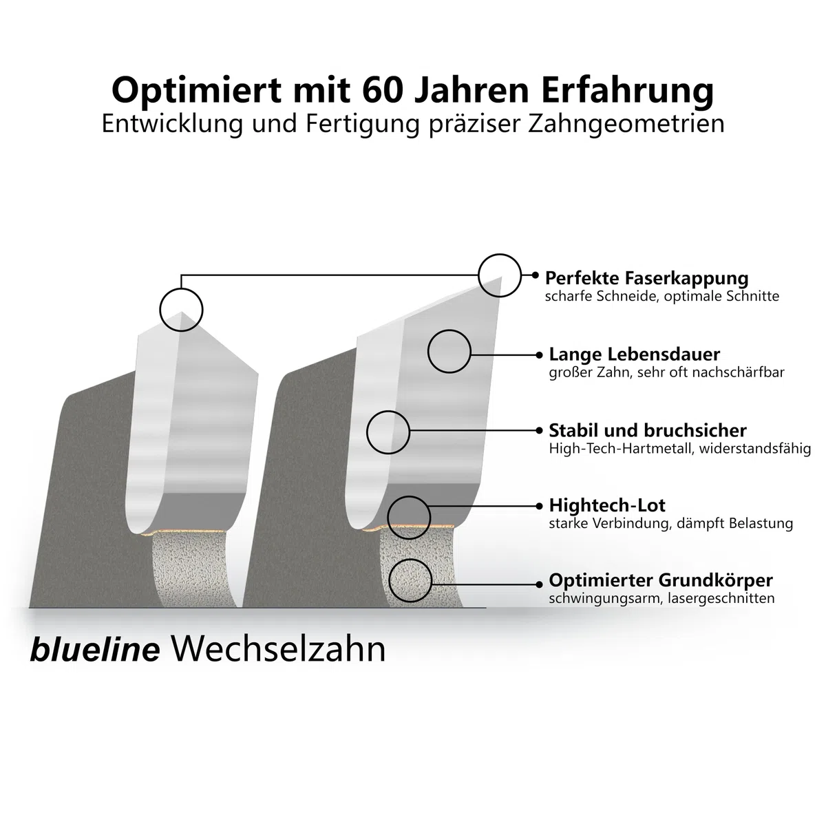 AKE blueline Kreissägeblatt | 300x30 Z48 Wechselzahn, Hartmetall | mittel-feiner Schnitt | für Holz, Holzwerkstoff, Holzwerkstoff beschichtet | auf Formatkreissäge, Tischkreissäge