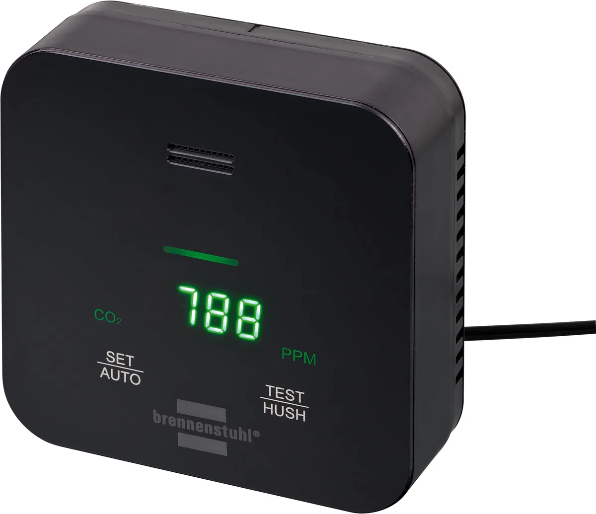 Brennenstuhl CO2 Messgerät C2M L 4050 zur Überwachung der Luftqualität (mit CO2-Ampelanzeige, Alarmsignal, Batteriebetrieb bis zu 12h, inkl. Netzteil)