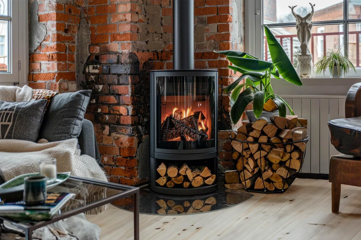 Kamin Bodenplatte Glas 1/4 100x100 cm Herdboden Viertelkreis Schutz vor Glut Sicherungsblech Polierte Kanten Schutz vor Schäden Bodenbelag Wohnzimmer Spritzwasserschutz - Natursteinstruktur