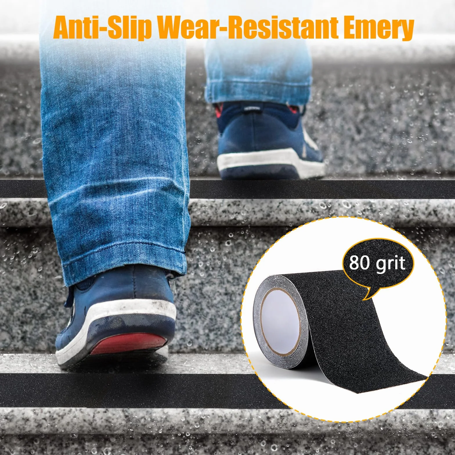 Anti-Rutsch Klebeband Reibungsband Selbstklebend Rutschfestes für Treppen Stufen High Grip