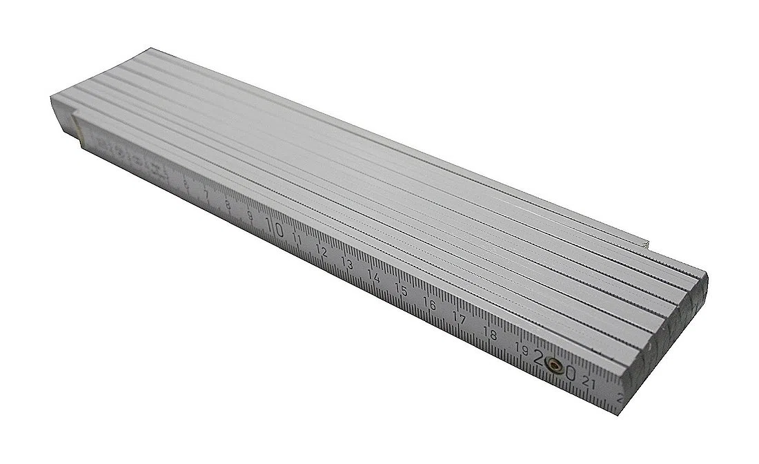 Gliedermaßstab 3 Meter Zollstock Buchenholz Meterstab weiß (0237)