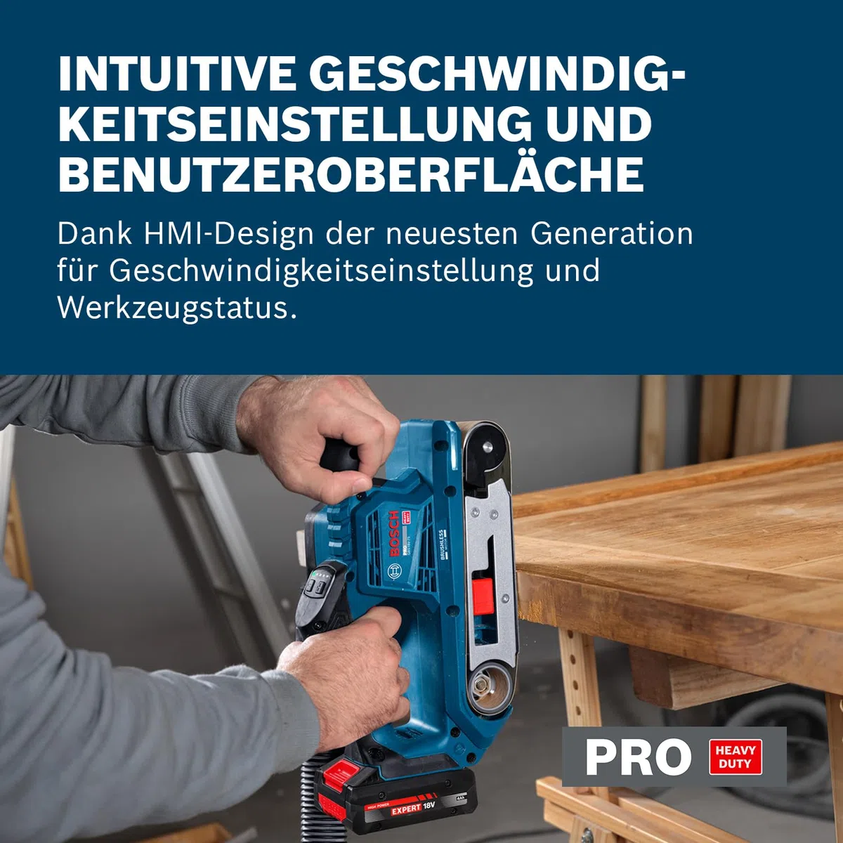 Bosch PRO 18V System Akku-Bandschleifer GBS18V-75 (inkl. 80er Gitterschleifband, Staubbeutel)