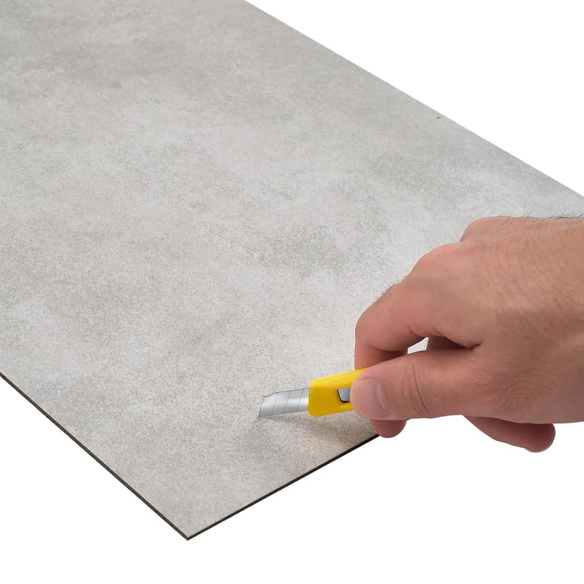INMOZATA 5,04㎡ PVC Bodenbelag Selbstklebend Click Vinylboden Rutschfest Wasserfest Vinyl Bodenbelag Selbstklebend für Schlafzimmer Küche Wohnzimmer 28 Fliesen, 30cm x 60cm, Dicke 2 mm-Hellgrau Beton