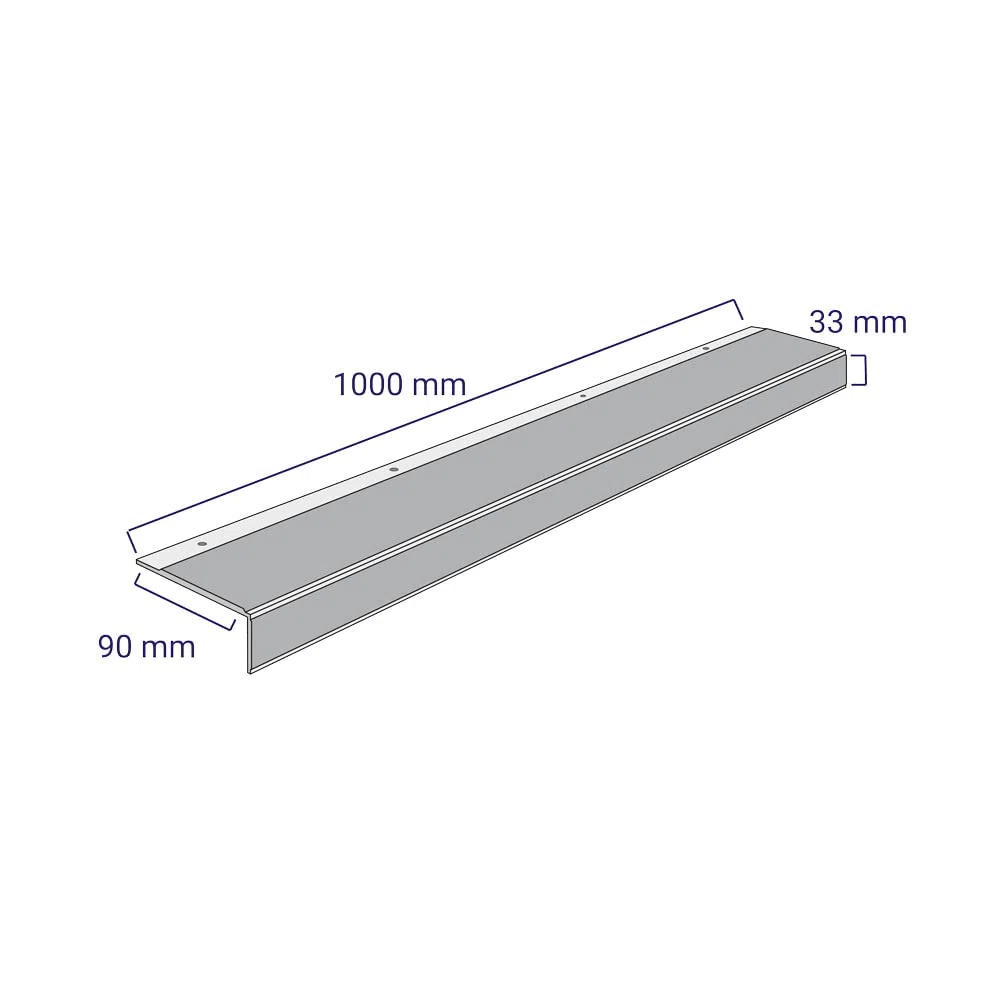 AnTina TAPES® Treppen-Kanten-Profil "General Line" 90 mm, Kanten-Schutz-Profil mit Antirutsch-Beschichtung R13 für Treppen & Stufen (9x100cm, gelb/schwarz)