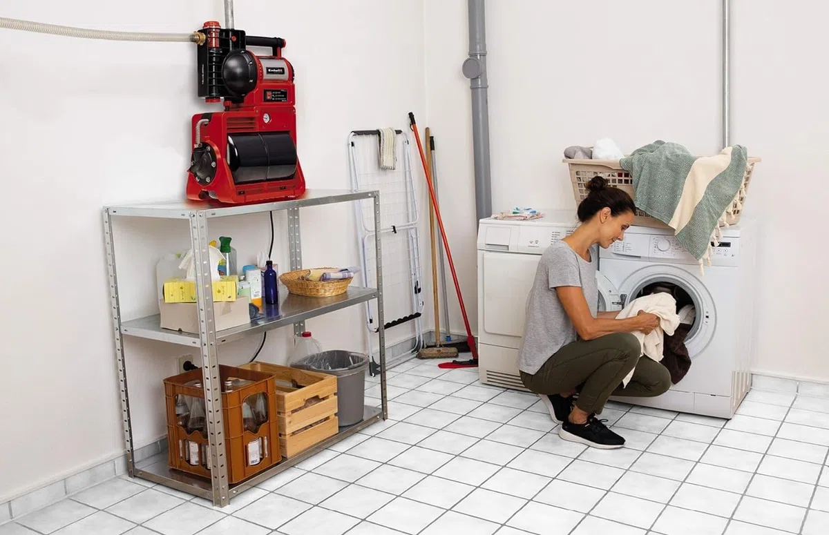 Einhell Hauswasserwerk GE-WW 1246 N FS (1.200 Watt, 4600 L/h max. Fördermenge, Flow-Sensor inkl. LED-Anzeige, Schmutz-/Saug-/ Wasserfüllanzeige, Frostschutz, Trockenlaufsicherung, 20 l Tank)