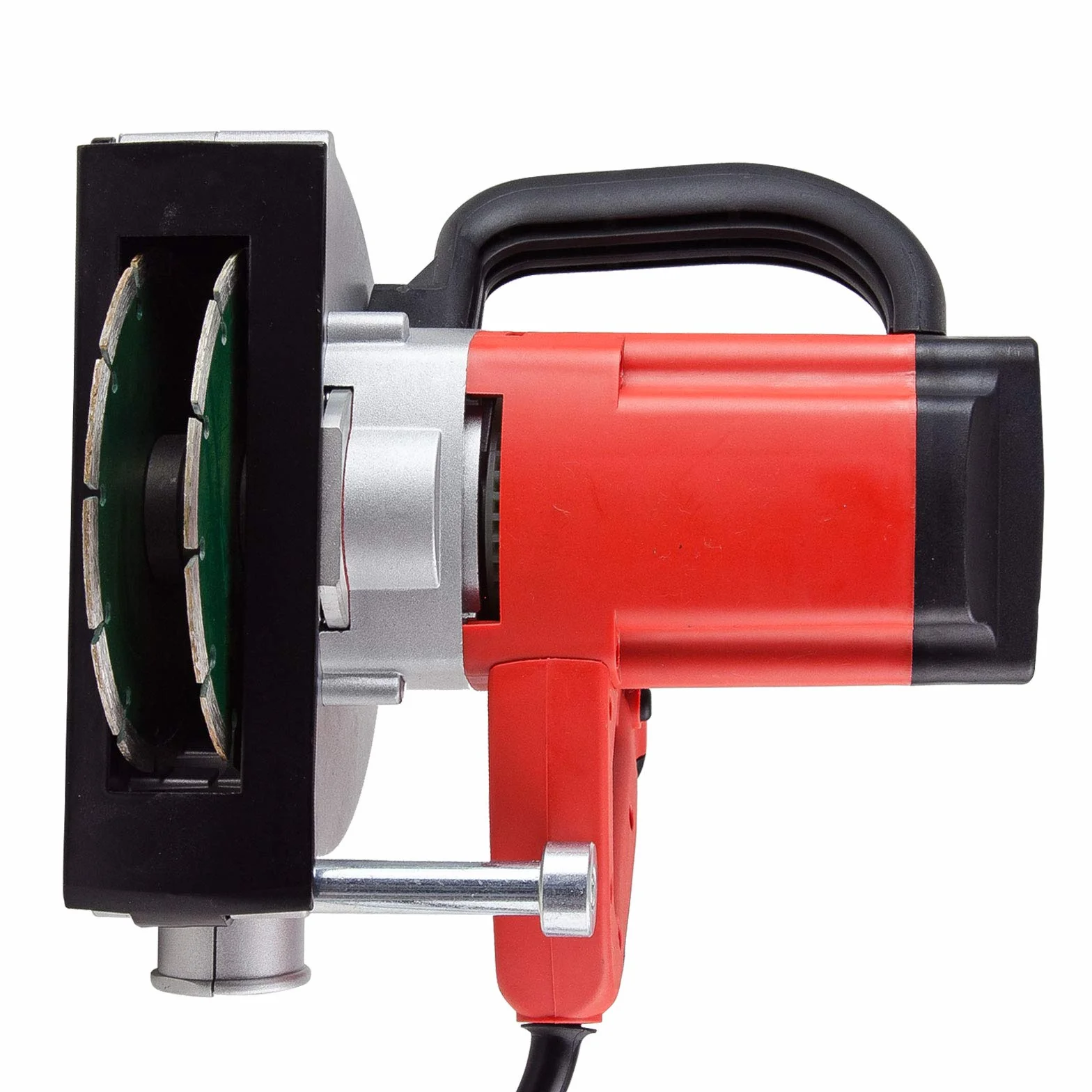 Grafner Mauernutfräse mit Laser, kraftvolle 1700 Watt mit 4000 U/min, incl. 2x Ø 150 mm Diamant-Trennscheiben, Staubabsaugung, Nutbreite 14-29mm, Nuttiefe 10-40mm, Mauerfräse Schlitzfräse