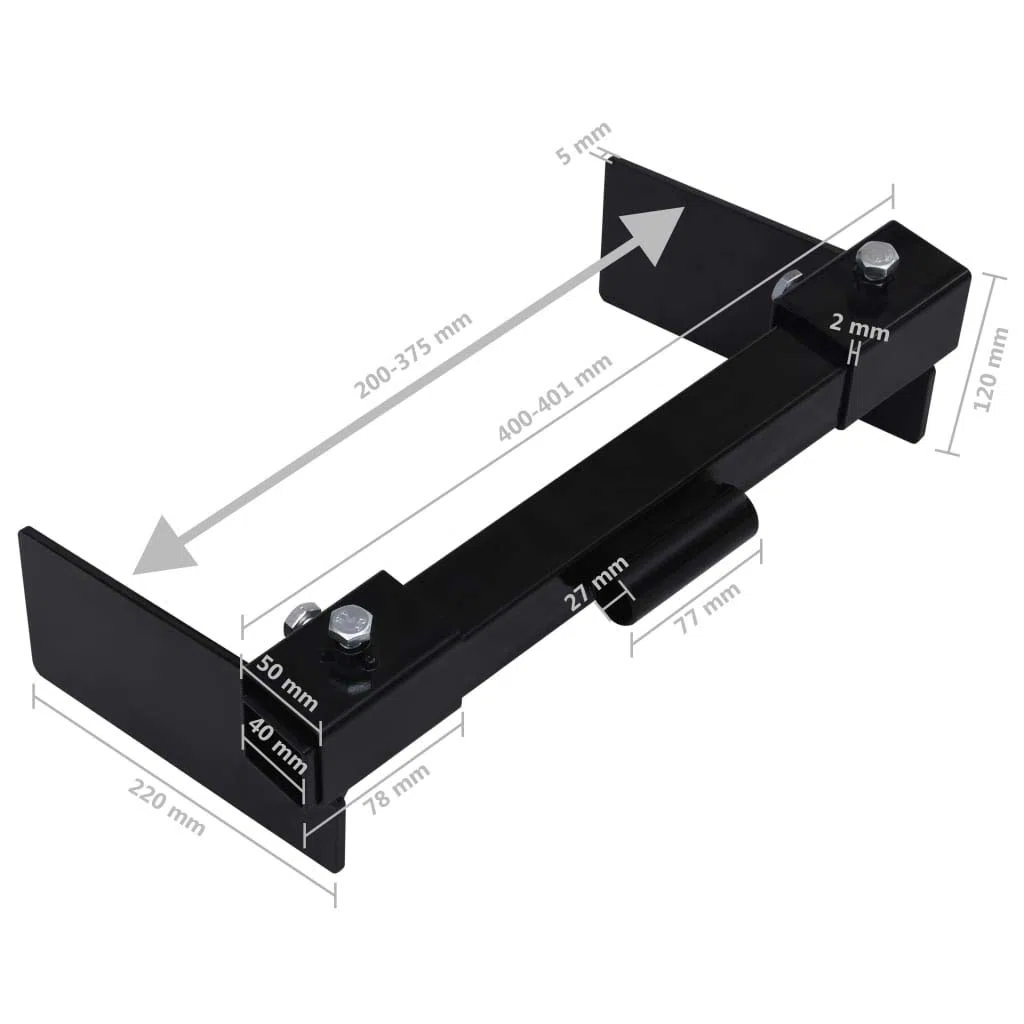 vidaXL Schneepflugadapter für Rasentraktor Rasenmäher Mäher Schneeschild Räumschild Schneepflug Anbausatz Stahl Schwarz 401x220x120mm
