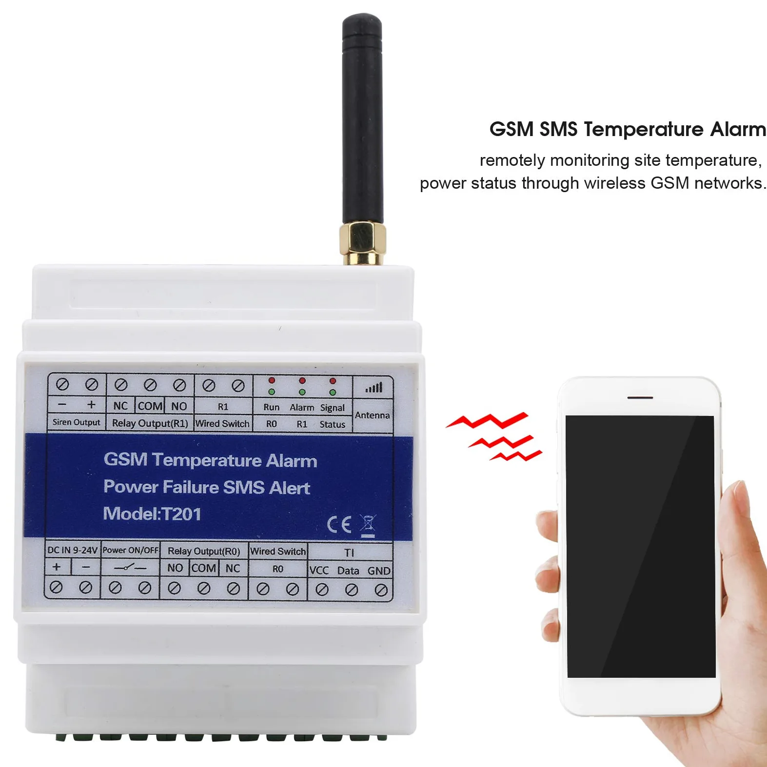 Sonew GSM Fernschalter, GSM Modul SMS Controller Alarm Temperatur Alarm Leistungsstatus Überwachung Timer-Bericht des Fernrelais Schalters