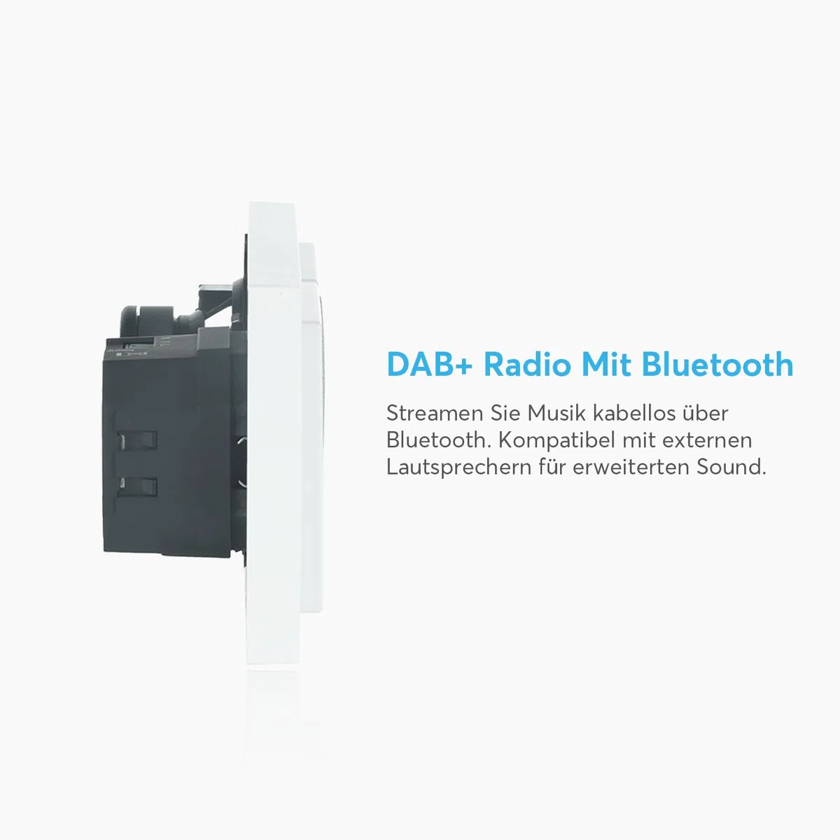 Busch-Jaeger 8270 UJ-84-101 Busch-Radio BTconnect DAB+ Komplettset Mit Bluetooth Schnittstelle zur Musikwiedergabe Studioweiß Multimedia 2CKA008200A0236