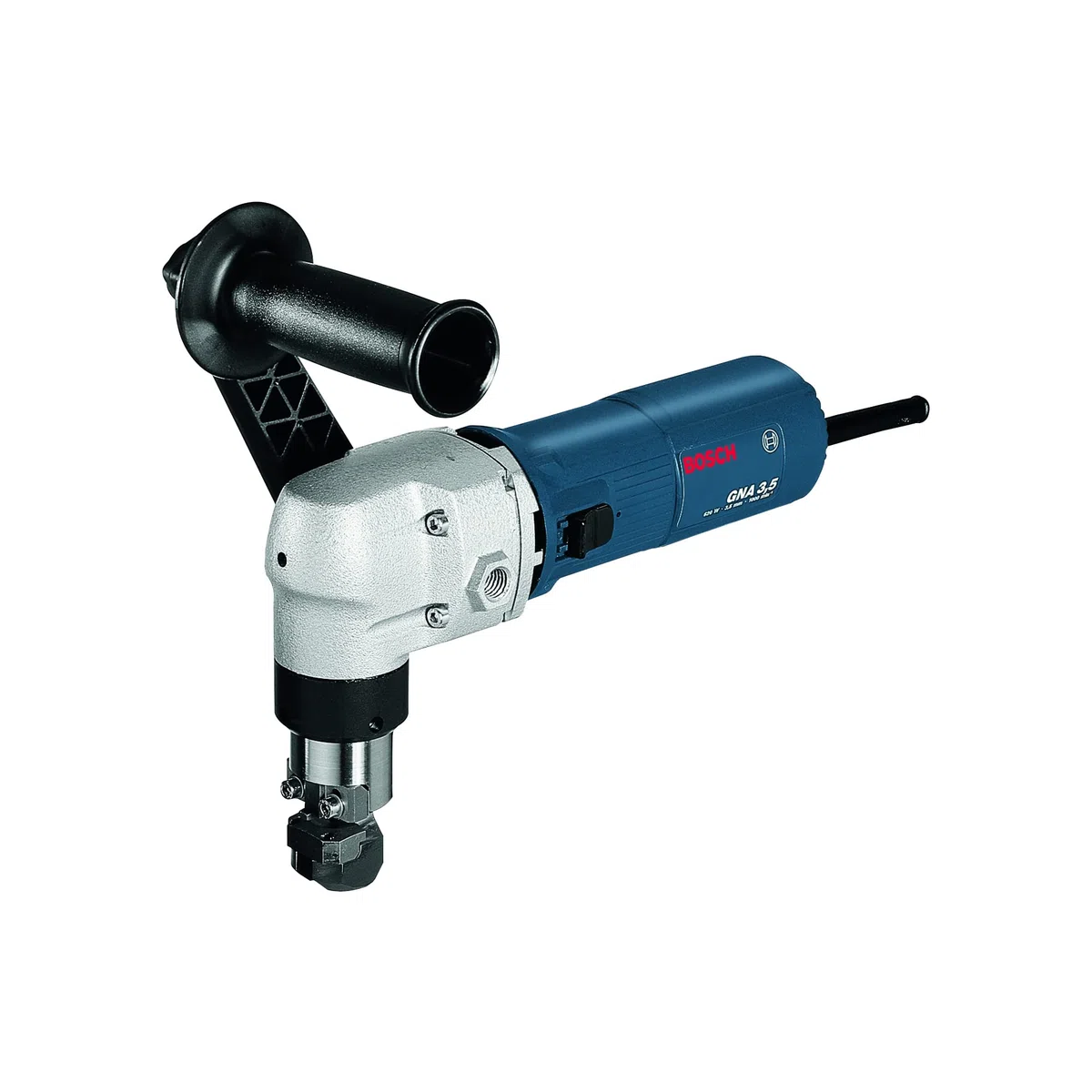 Bosch Professional Knabber GNA 3,5 (620 Watt, Schneidspurbreite 6 mm, Schneidkapazität 3.5mm, inkl. Sechskantstiftschlüssel SW 4, Zusatzhandgriff, Matrize, Stempel, Haltebügel, Nibbler)