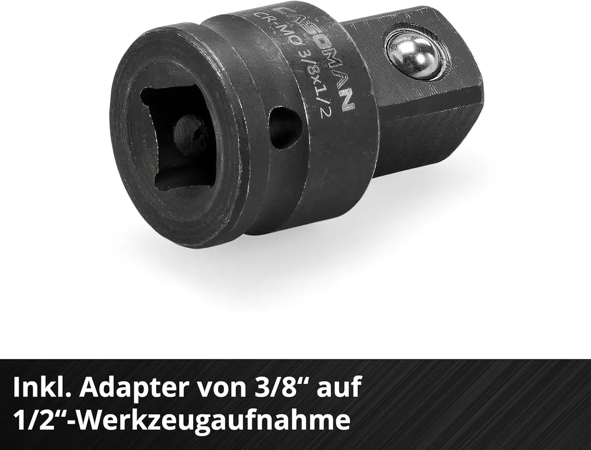 Einhell Akku-Ratschenschrauber TE-RW 18/60 Li-Solo Power X-Change (18 V, 60 Nm, 3/8"-Werkzeugaufnahme, Rechts-/Linkslauf, LED-Licht, inkl. 1/2"-Adapter, ohne Akku)