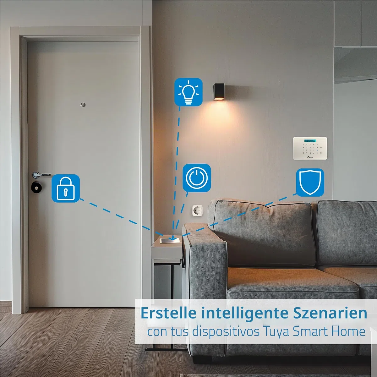 Nivian Intelligentes WLAN-Schloss, Smart-Loc mit Fernzugriff und schlüsselloser Öffnung, temporäre virtuelle Schlüssel für Gäste, Selbstschließfunktion zum Schutz Ihres Hauses, einfache Installation