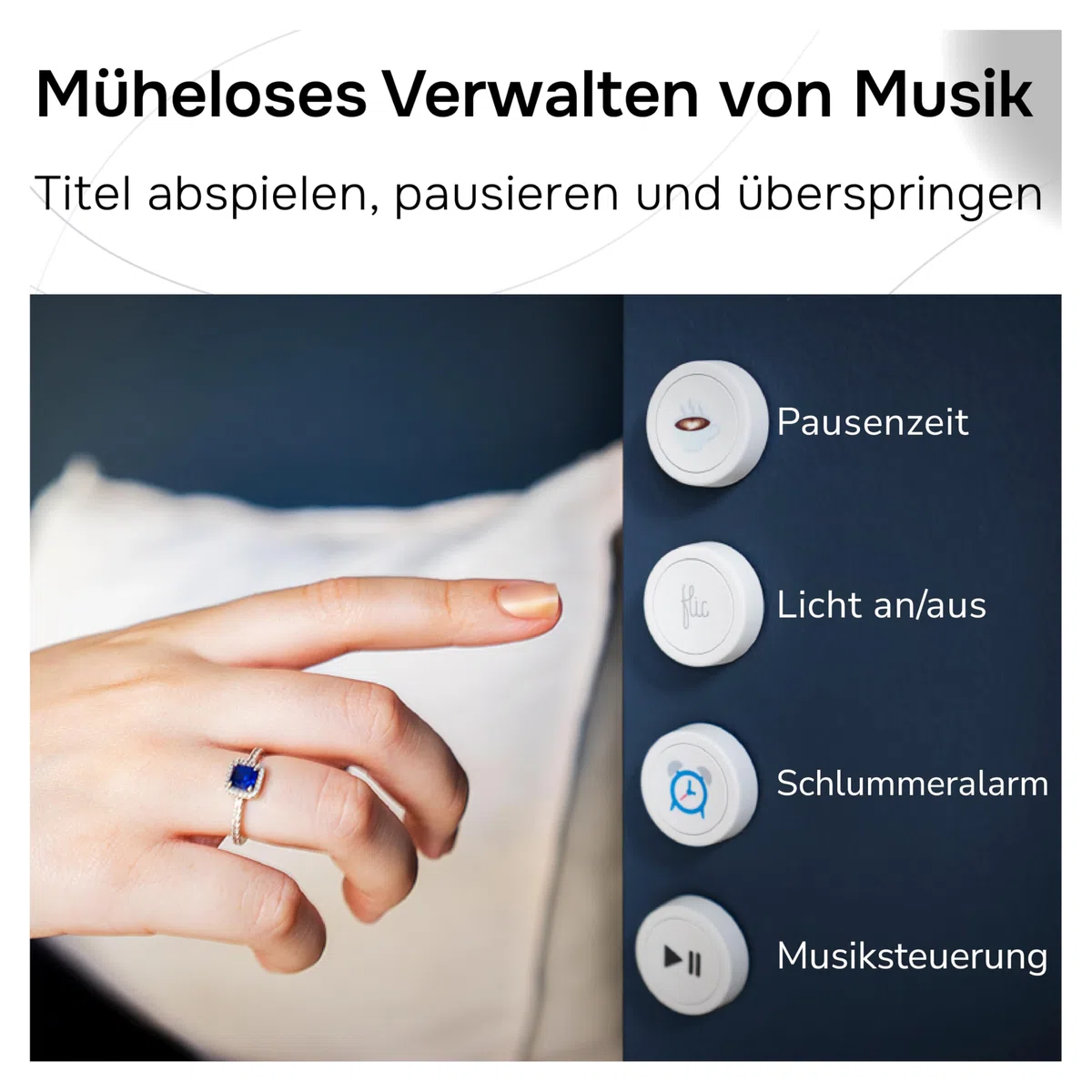 Flic 2 Smart Button - 1er-Pack Flic 2 Tasten - Smart Home Control Buttons – funktioniert mit Hue, LIFX, IKEA Trådfri, Sonos, Spotify, IFTTT und vieles mehr weiß