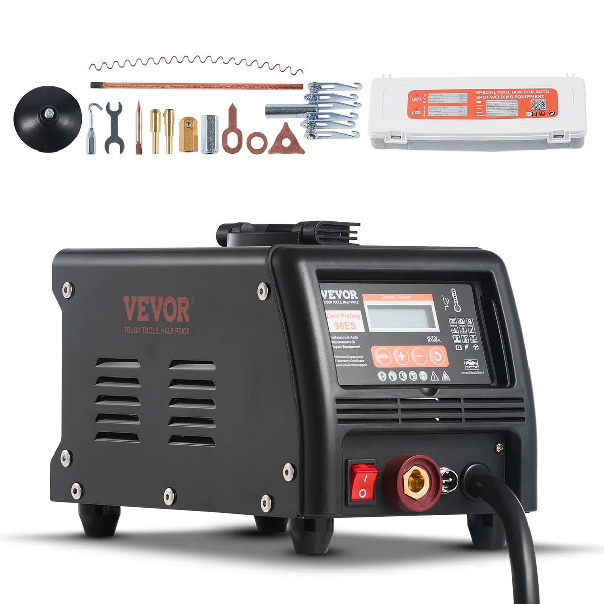 VEVOR Ausbeulspotter, 3 kW, Dellenreparaturset, Dellenzieher mit automatischem/manuellem Schweißen und 9 Modi, Autokarosserie-Punktschweißgerät, Dellenzieher für die Dellenreparatur von Autos & LKWs