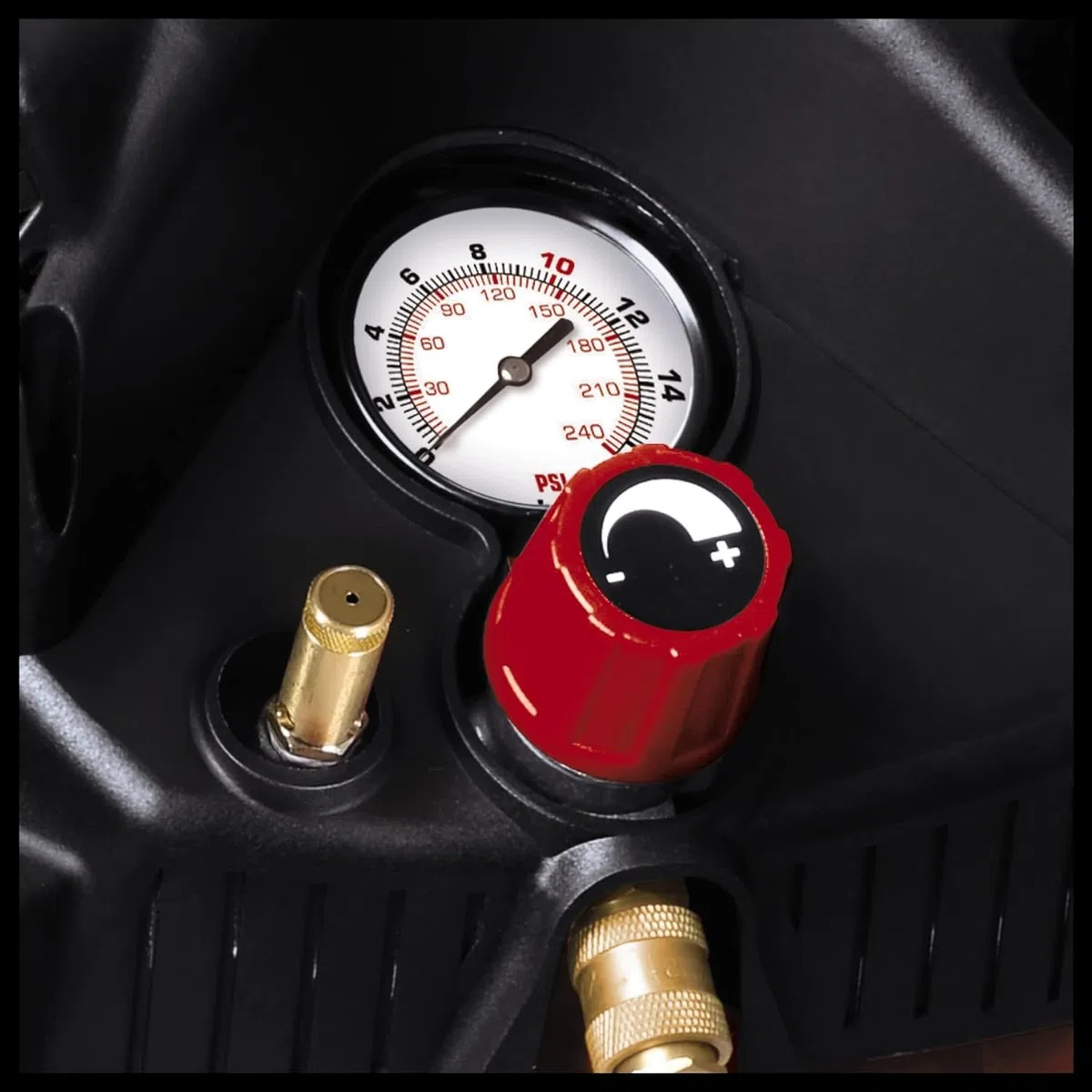 Einhell Kompressor TC-AC 240/50/10 OF (1500 W., max. 10 bar, 50 l-Tank, 240 l/min Ansaugleistung, Motordrehzahl 18000 min^-1, Druckminderer, Manometer, ölfrei)