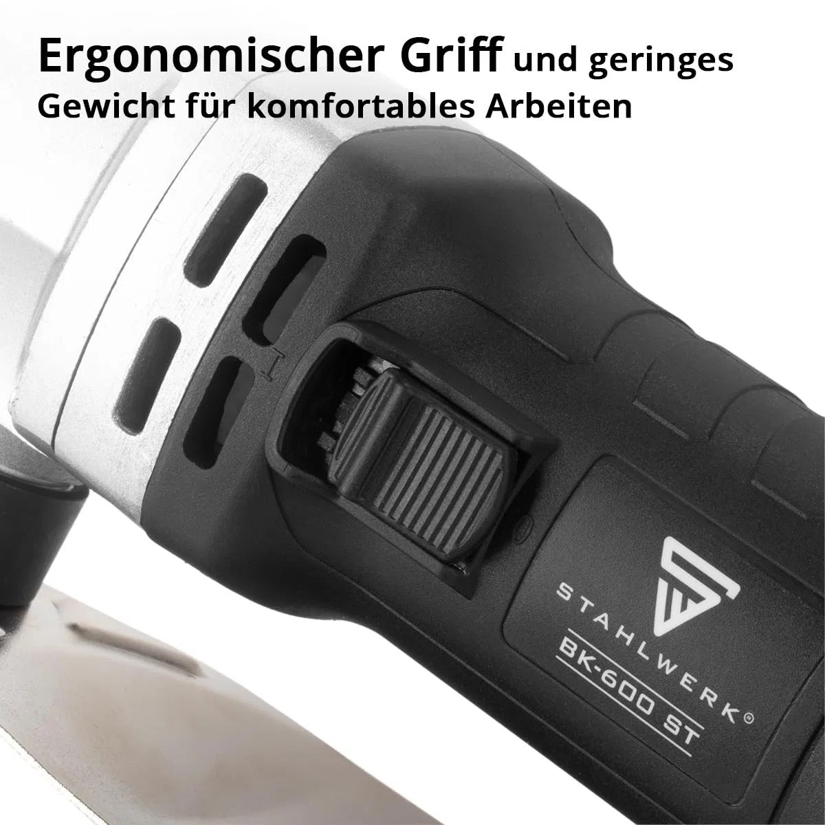 STAHLWERK Blechknabber (BK-600 ST) – 600 W Nibbler mit 2.000 U/min, 360° drehbarem Kopf, bis 2,5 mm Schnitttiefe, elektrische Blechschere/Blechschneider für präzises Schneiden von Metall und Aluminium