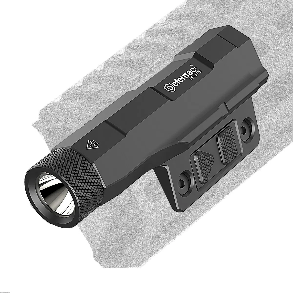 DEFENTAC 2400 lm Aluminium-Taschenlampe ist kompatibel mit Picatinny/Mlok-Schiene für Gewehr, wiederaufladbares Waffenlicht mit Stroboskop/Momentan, mit Druckpolsterschalter