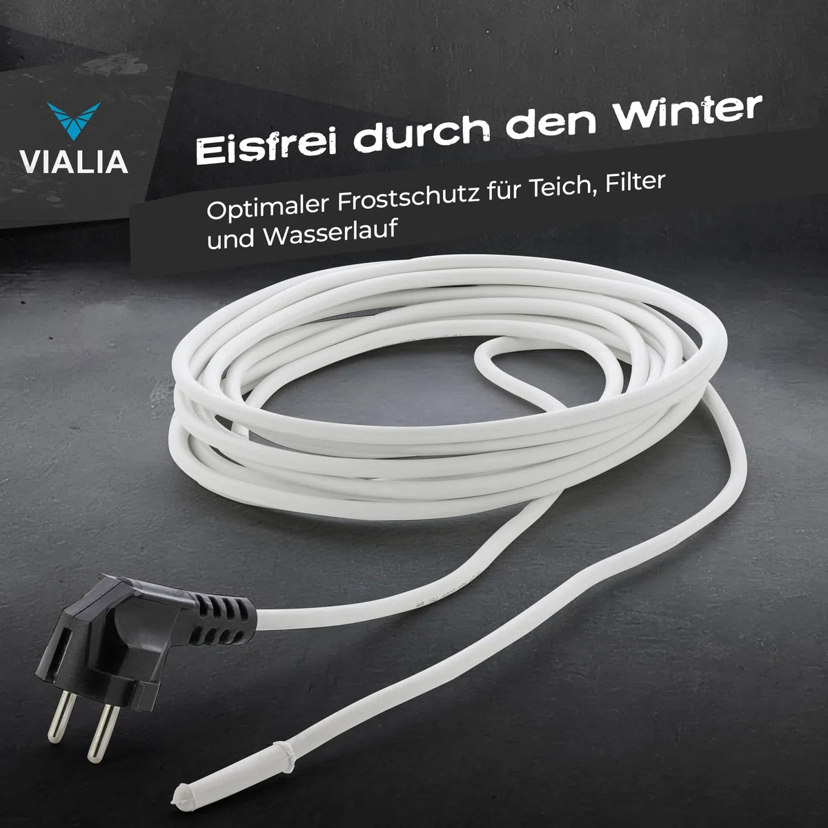 Frostschutz Heizkabel 6m 75W | Eisfreihalter für Teiche von 1-4 m³ | Teichheizung zum Schutz von Fischen & Pflanzen im Winter | Wärmekabel IP68 wasserdicht für Filter & Wasserlauf