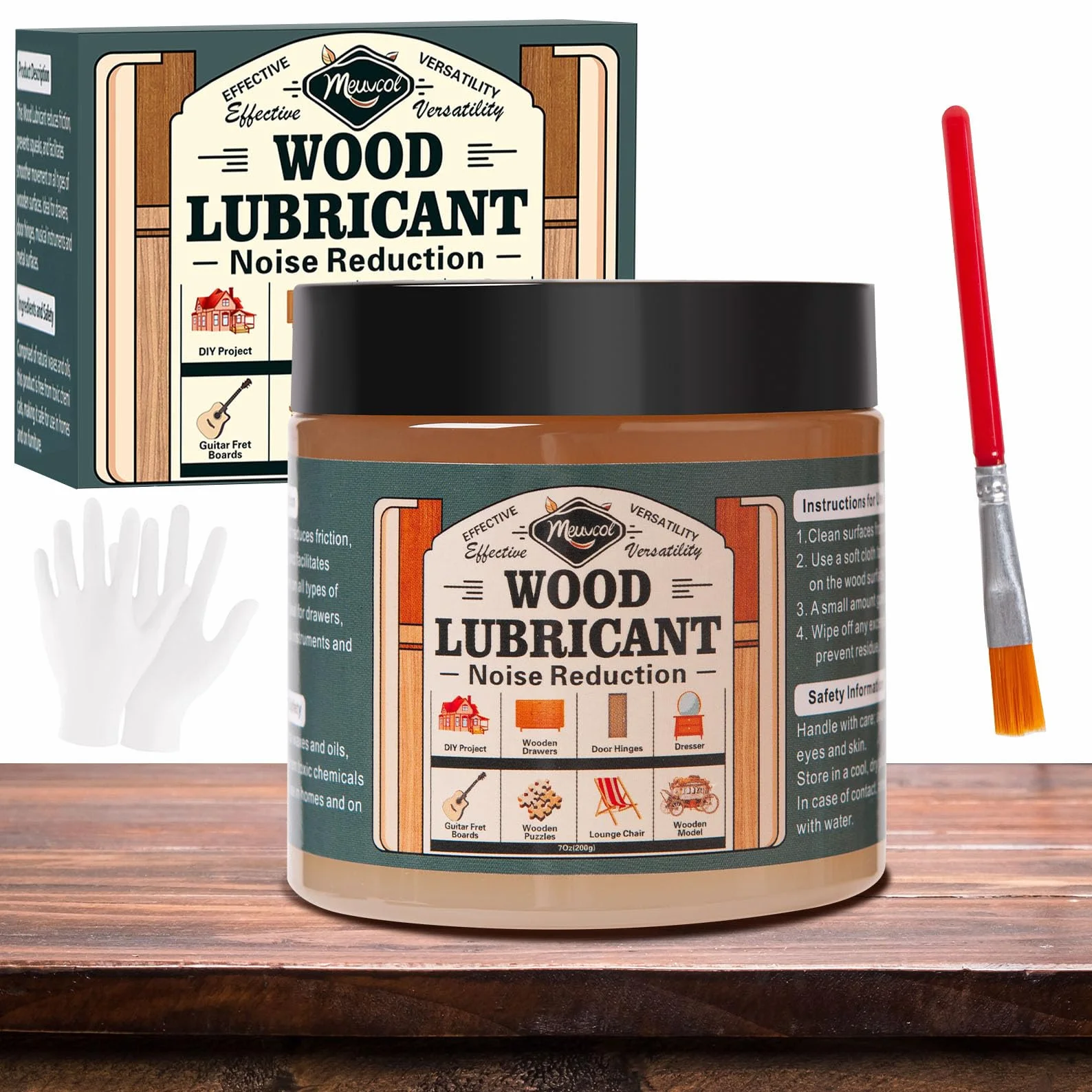 Holzschmiermittel für Heimprojekte, 200 ml, Mehrzweck-Pastenwachs für Holz, Schubladen- und Türscharnierschmiermittel, Kommode, Schrank, Gitarre, Puzzle, Stuhlschmiermittel – beseitigt Anhaften und