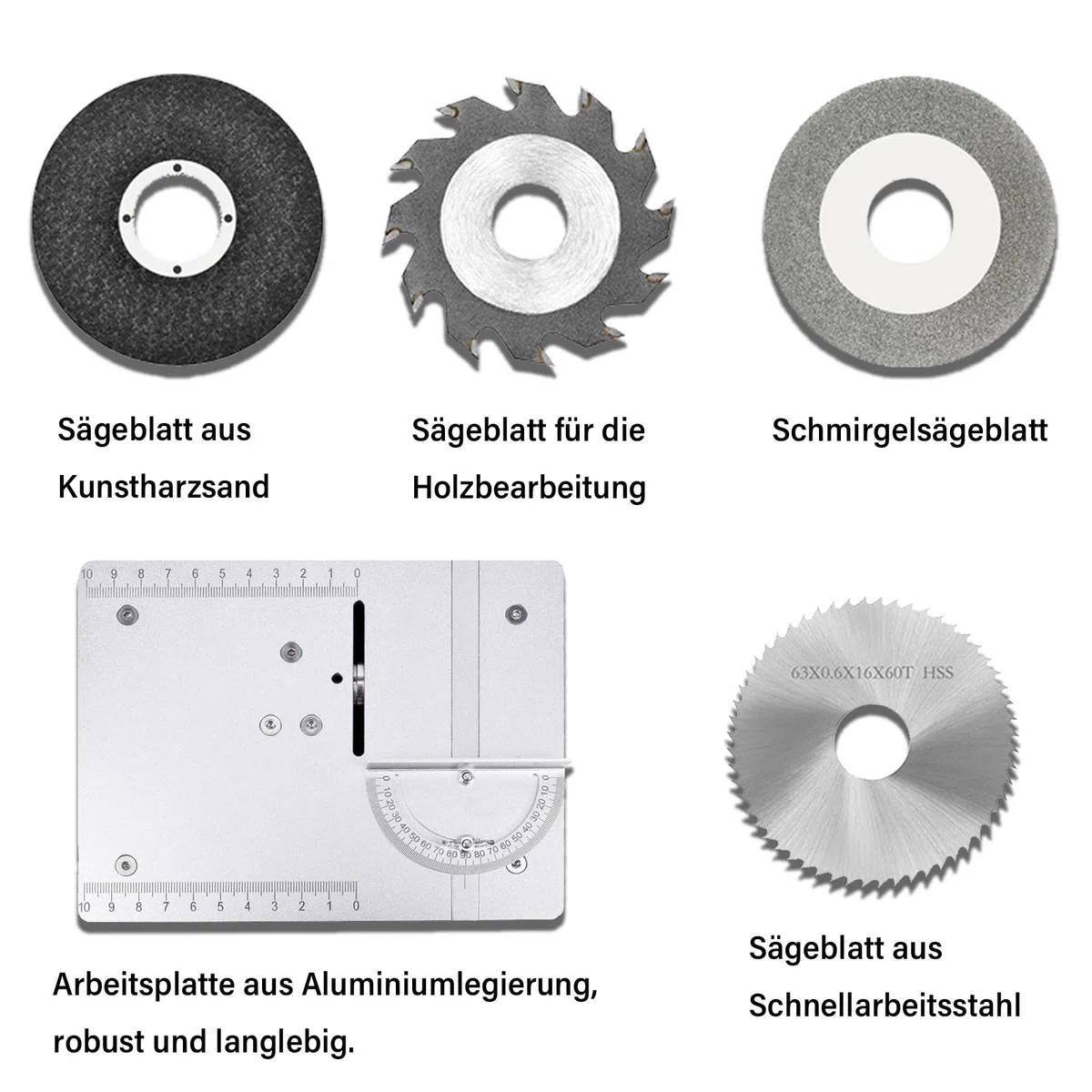 96W Tischkreissäge mit 4 Klingen, 7-Gang-Netzteil Mini Elektrische Tischsäge Tragbare Präzisions Schneidmaschine Multifunktionale Kleine Table Saw für Holzbearbeitungsprojekte (Nicht Einstellbarer)