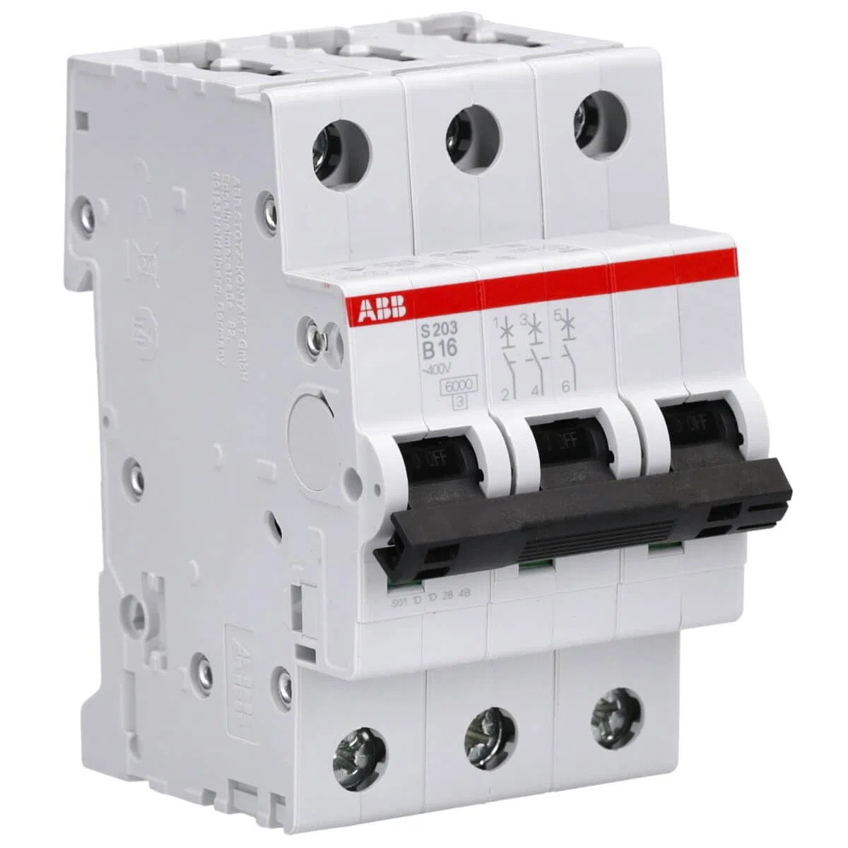 ABB Set 1x F204A-40/0,03 FI-Schutzschalter RCD + 1x S203-B16 Sicherungsautomat + 5x 201-B16 Sicherungsautomat + 1x PS3/12FI Sammelschiene