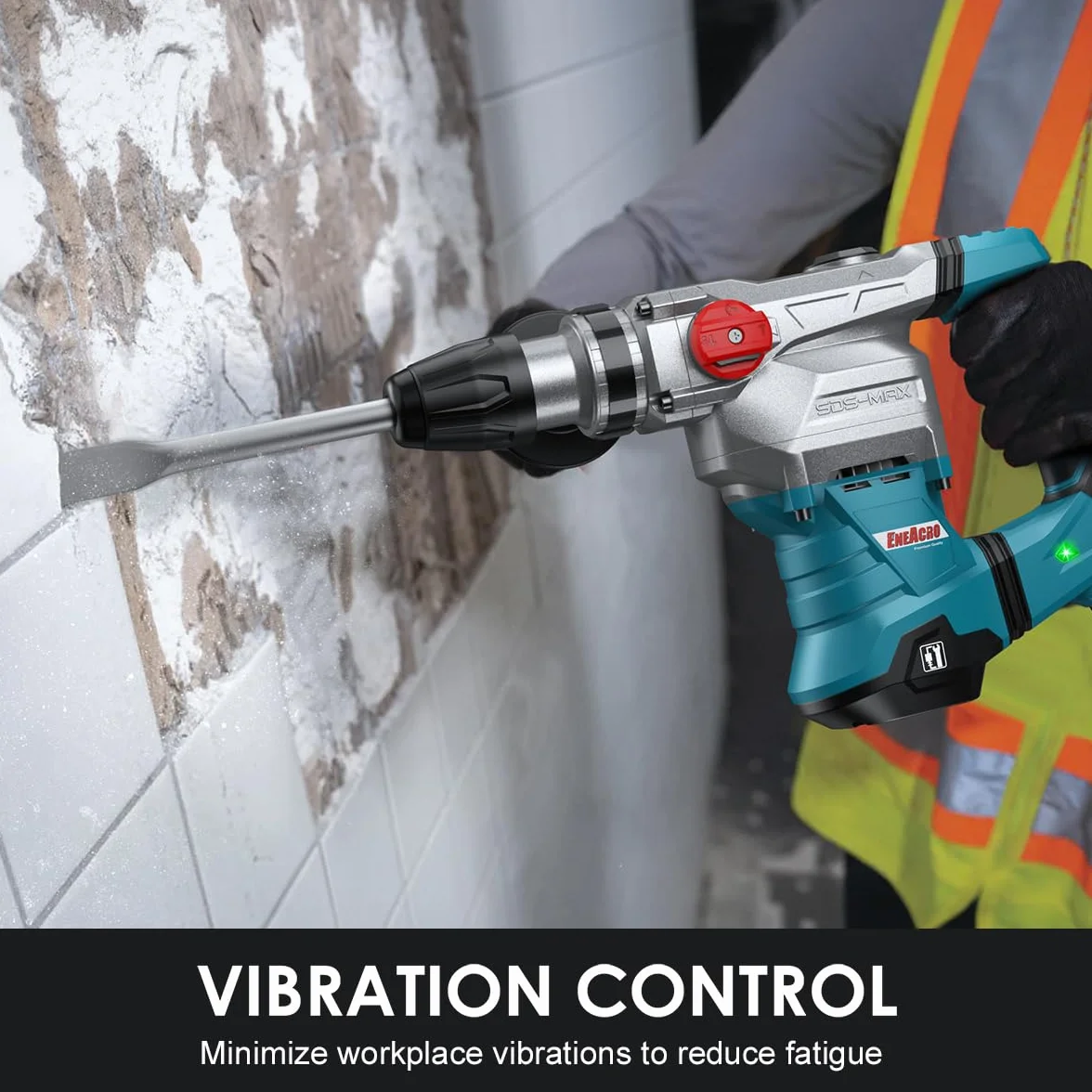 ENEACRO SDS-MAX Bohrhammer,12Joule 1500W Abbruchhammer mit 3 Funktionen, Anti-Vibrationsgriff und Sicherheitskupplung, 40 mm Bohrleistung in Beton， Mit Bohrer und Meißel, Werkzeugpaket