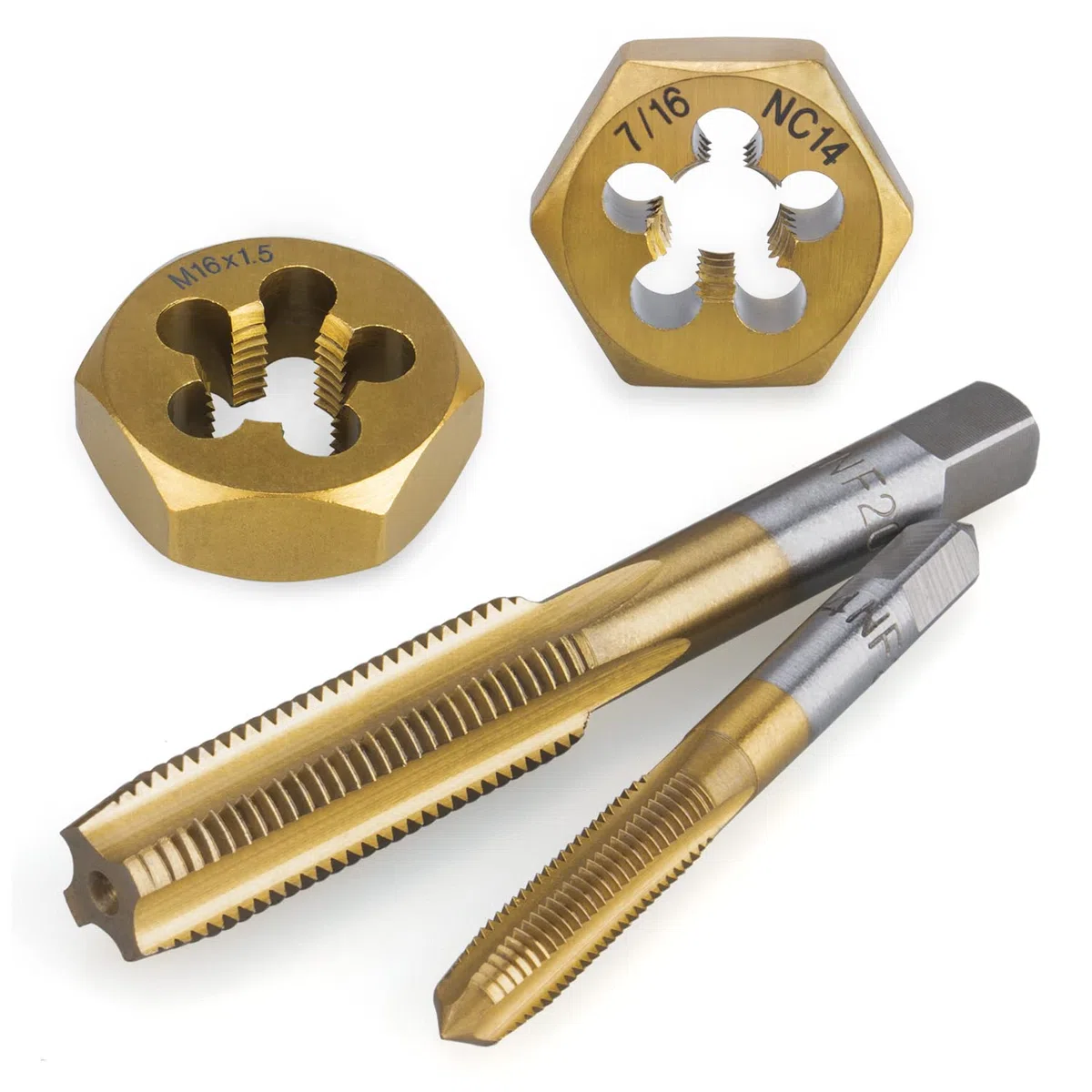 EFFICERE 86-teiliges Master Gewindebohrer und Schneideisen Set mit Premium Titan Beschichtung,SAE Größe bis 5/8 Zoll und metrische Größe bis M16,für grobe, feine Rohrgewinde, Zubehör, Metallkoffer