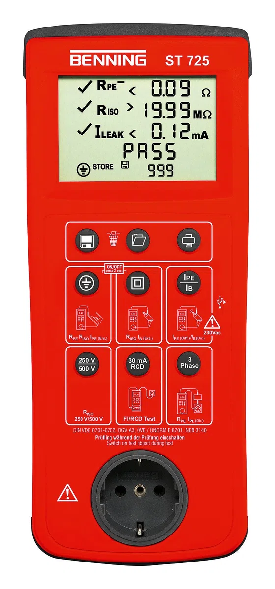 Benning 050316 ST 725 Gerätetester, Rot