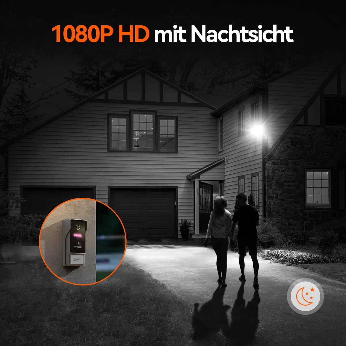TMEZON WLAN Video Türsprechanlage mit Türöffner,1080P HD Türklingel mit Kamera,7-Zoll-Farb-Touchscreen,Nachtsichtgerät,Zwei-Wege-Audio,Bewegungsmeldung,App & Sweep-Karte entsperren,2-Draht Technik