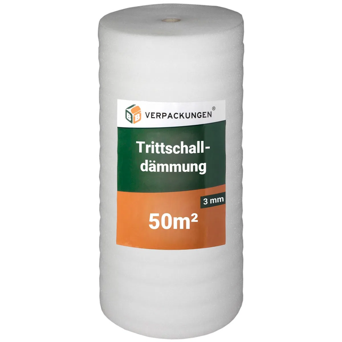 BB-Verpackungen 50 m² Trittschalldämmung 1,0 x 50 m (3 mm stark, sehr gute Schall- und Wärmedämmung) - Sets zwischen 25 m² und 500 m²