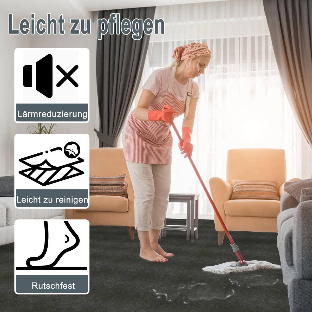54 Stück 5,02 m² PVC Bodenbelag Vinylboden Selbstklebend Fliesen Vinyl Klebefliesen Bodenfliesen Fliesenaufkleber Rutschfest Wasserfest für Wohnzimmer Küche Badezimmer - Marineblau