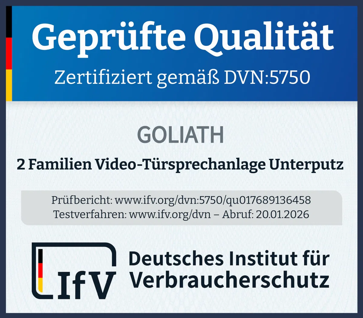 GOLIATH Basic Line Türklingel & Türsprechanlage mit Kamera für [MEHRFAMILIENHAUS] mit Smartphone App - Klingel mit Kamera & Monitor - Doorbell Camera - Video Sprech - & Gegensprechanlage mit Türöffner