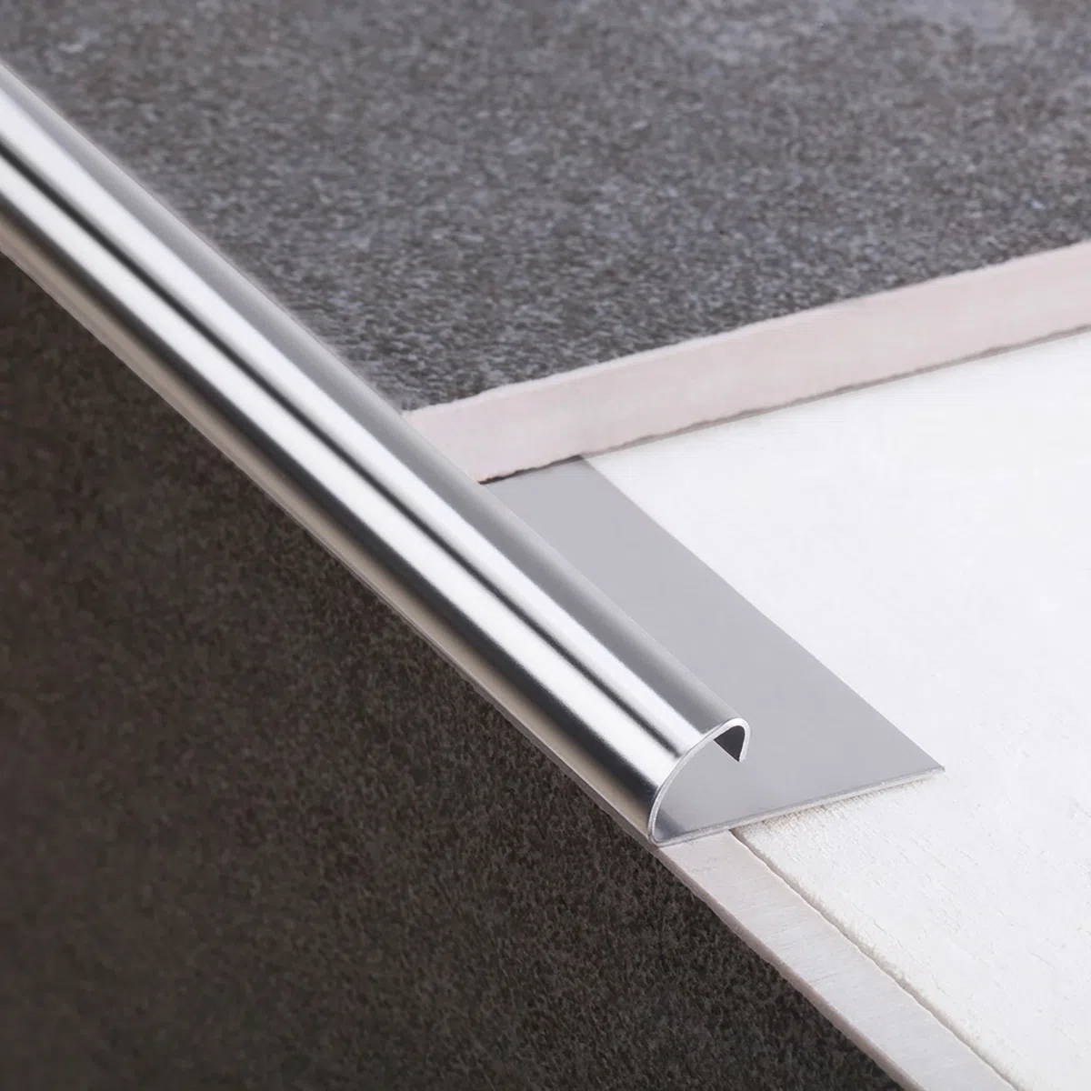 5x Viertelkreis Edelstahlschiene Fliesenschiene Fliesenprofil Edelstahl V2A 12,5m 12mm gebürstet