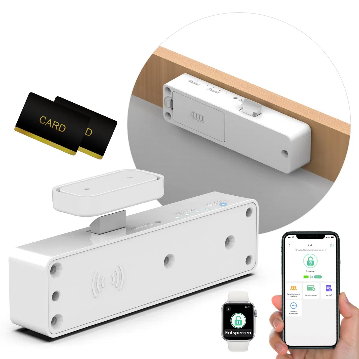 Eseesmart Smart Elektronisch Schrankschloss RFID APP NFC Schubladenschloss Baby Möbel Schloss