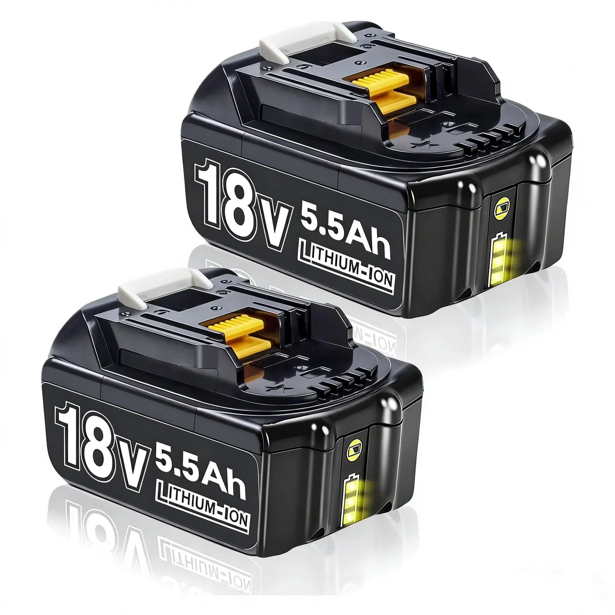 2 X 18V 5500mAh Ersatzakku für makita 18V Akku Li-ion BL1850 BL1850B BL1830 BL1860B BL1845 BL1835 BL1815 194205-3 LXT-400 BL1860 5.5Ah Akku with LED Werkzeugakku