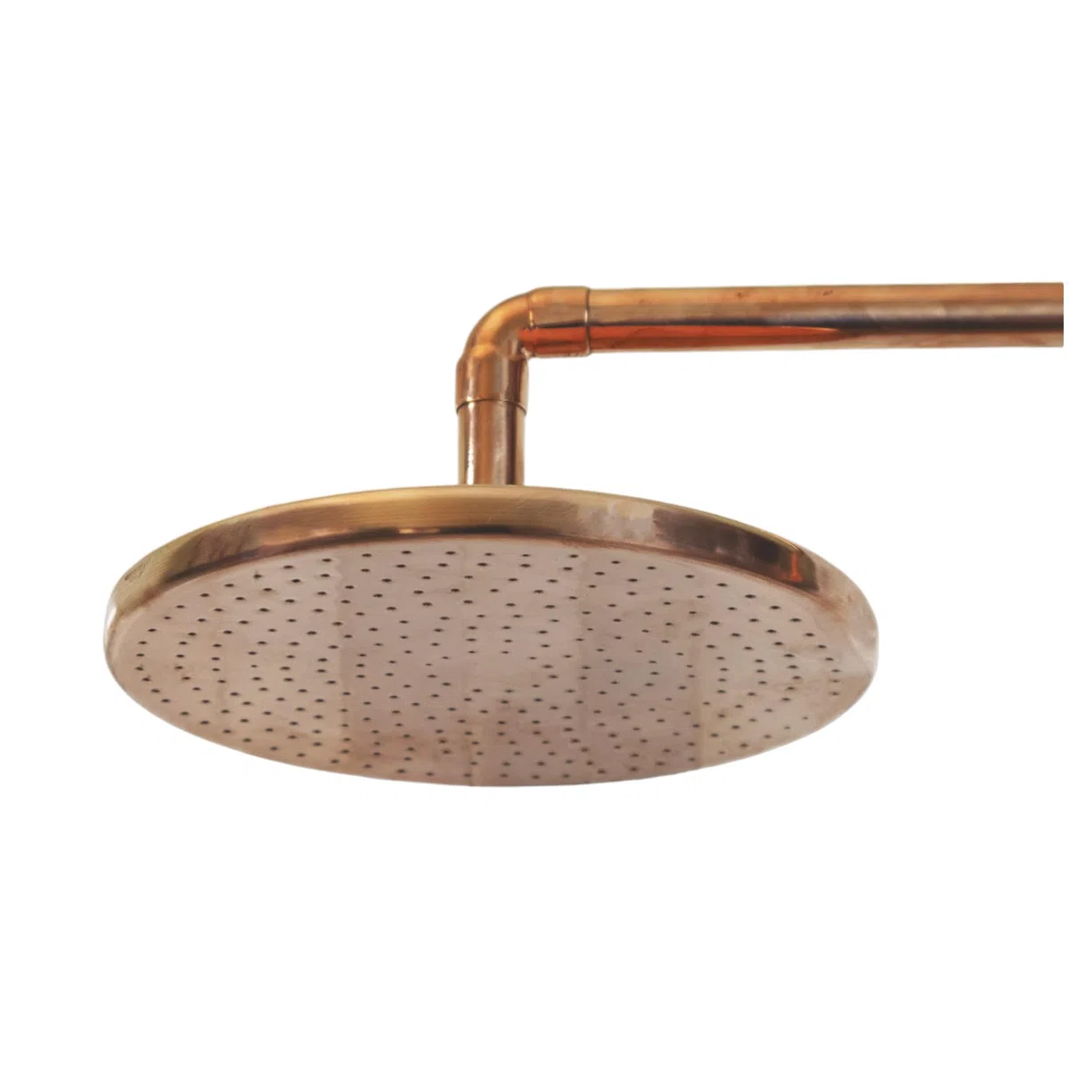 Kupfer-Duschkopf, Handgefertigter Kupfer-Regenduschkopf, Unlackiertes Kupfer, Outdoor-Duschkopf, 20,3 cm