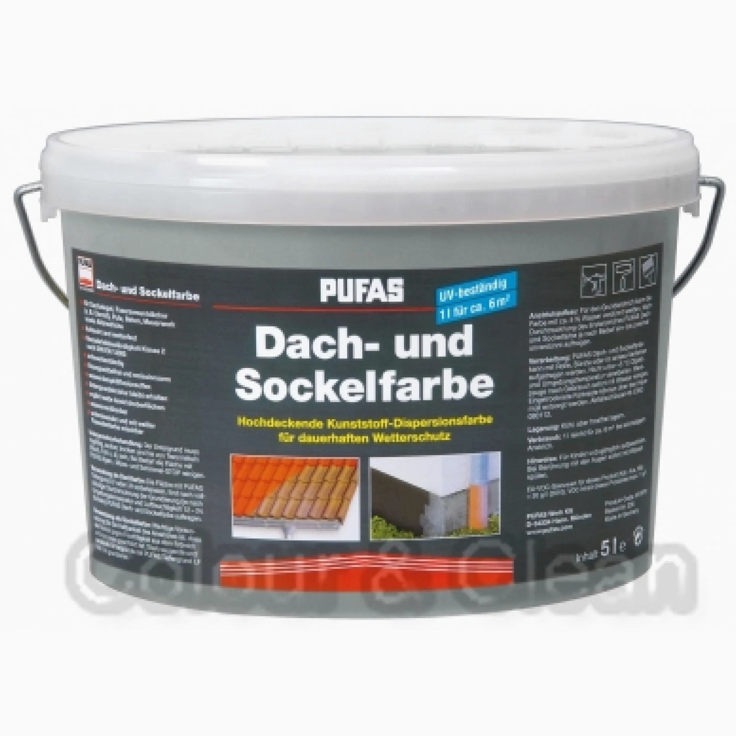 Pufas 10189 Dach und Sockelfarbe, Steingrau