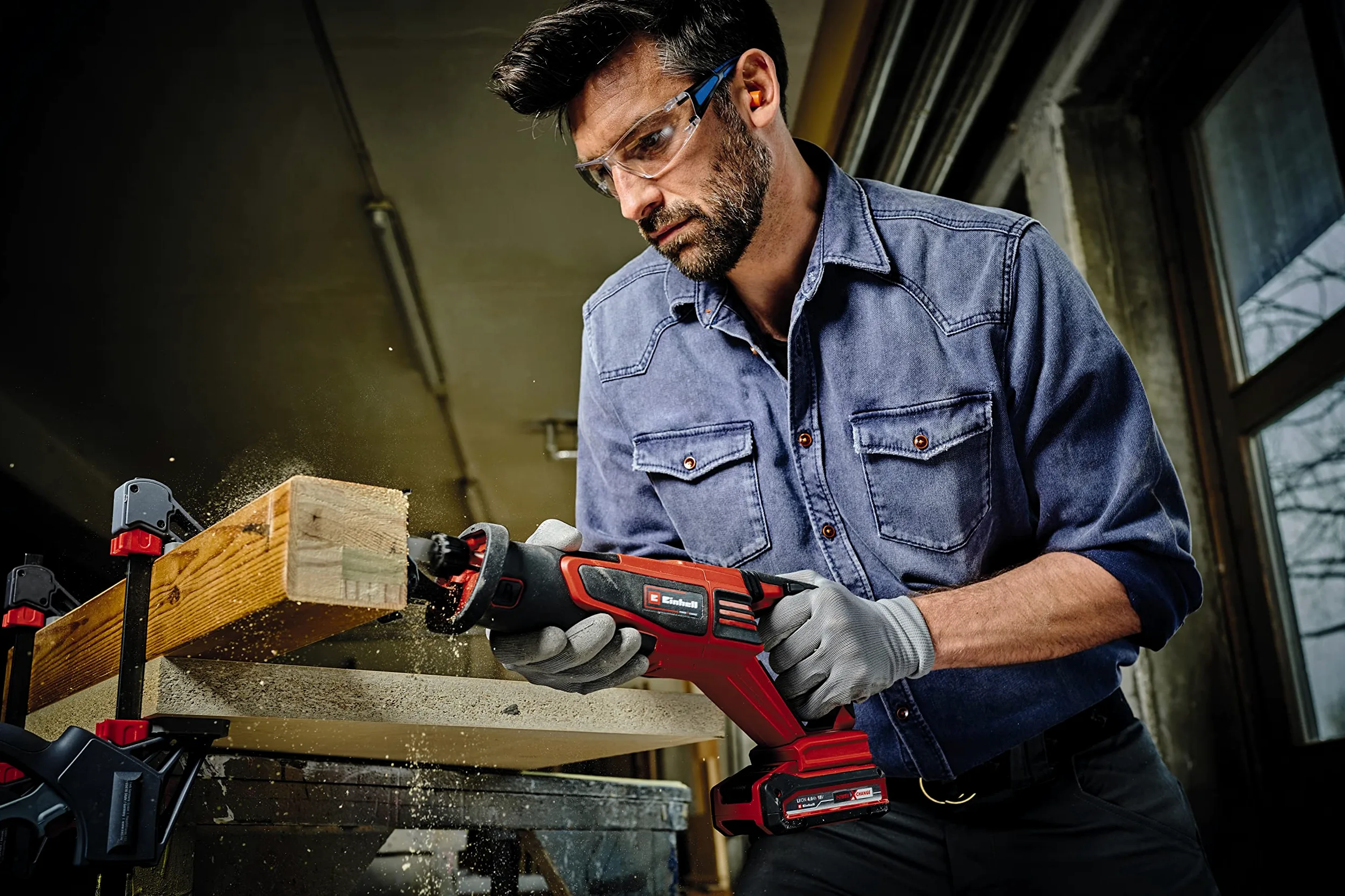 Einhell Professional Akku-Universalsäge TP-AP 18/28 Li BL-Solo PXC (18 V, 950 W, Brushless, 28 mm Hubhöhe, 2.500 min-1, 20 cm Schnitttiefe Holz, drehbarer Griff, ohne Akku)