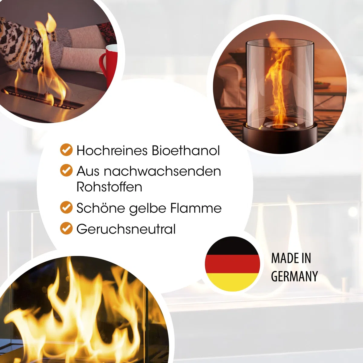 30 Liter Bioethanol 100% in geprüfter Premium Qualität für Ethanol-Kamin, Tischkamin Indoor/Outdoor | 30L (3 x 10L Kanister)