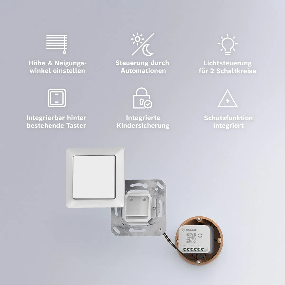 Bosch Smart Home Licht-/Rollladensteuerung II, Licht & Rollläden smart machen, App- & Sprachsteuerung, Automationen & Zeitpläne, Apple Home, Google Home & Alexa kompatibel, Controller II erforderlich