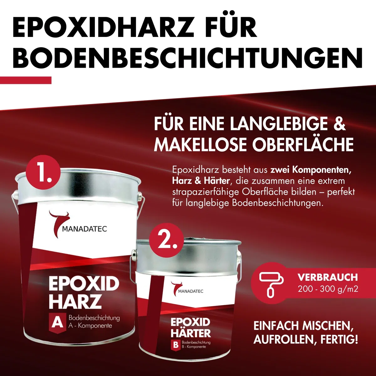 2k Epoxidharz Bodenbeschichtung 5kg I RAL 7006 Beigegrau I Abriebfest, lösemittelfrei, geruchsneutral I Garagenbodenbeschichtung I Epoxy Bodenbeschichtung Garage I Keller Epoxidharz Boden