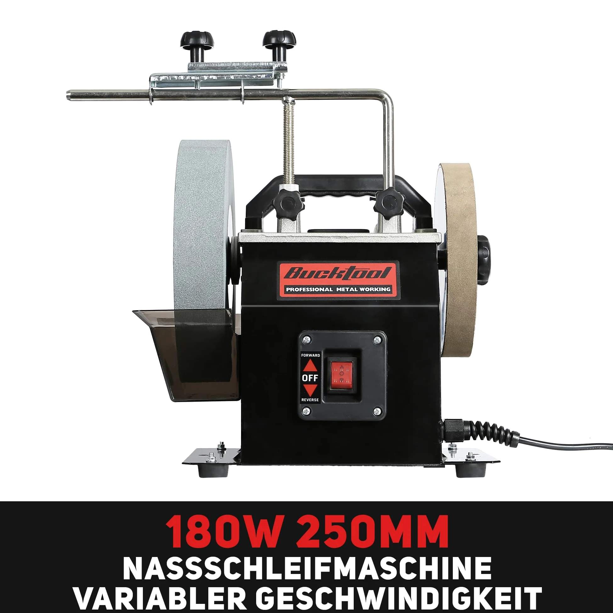 Bucktool 250mm elektrischer Nassschleifstein-Schleifer Water Cooled Sharpener, 180W Schärf- und Abziehsystem, 230~240V Wassergekühlte Schleifmaschine
