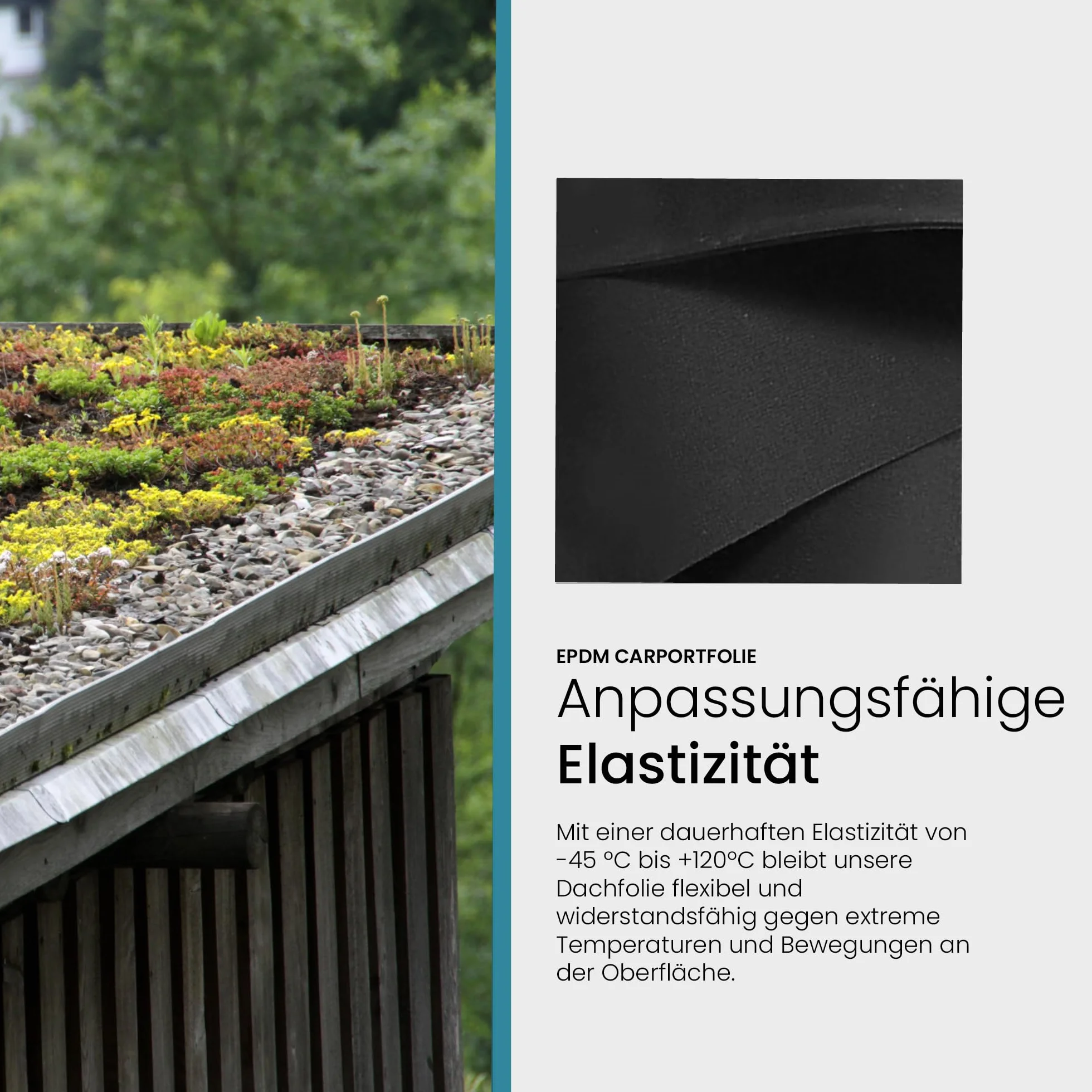 EPDM Dachfolie 1,5 mm 7,62 m x 6,5 m schwarz wasserdicht Dachabdichtung