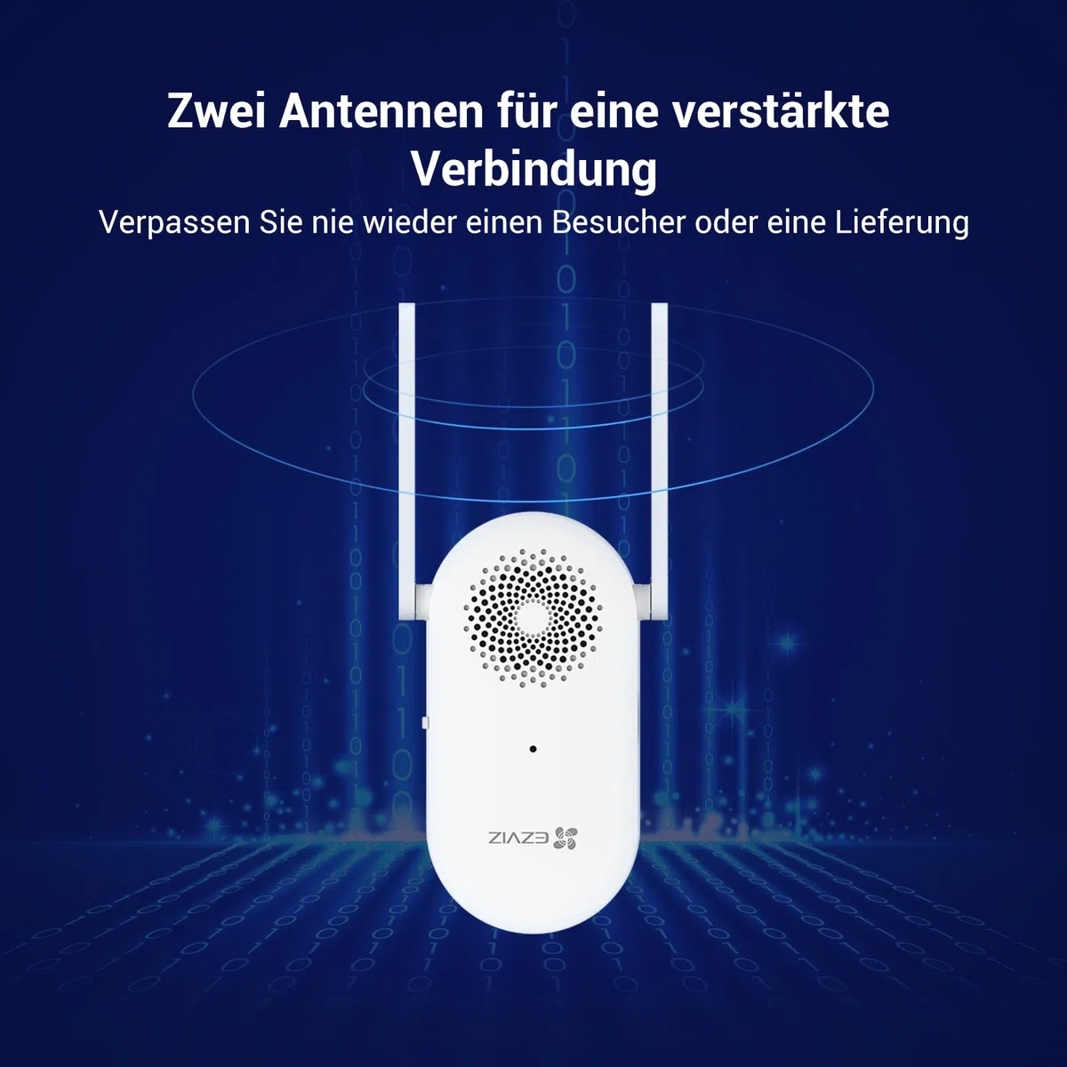EZVIZ CP3 Pro Akku Video-Türklingel mit Chime CH1, Kabellose Klingel mit Kamera, Personenerkennung, 2K & Farb-Nachtsicht, Zwei-Wege-Audio, 8GB eMMC-Speicher, Video Doorbell mit Solarpanel + Chime Kit