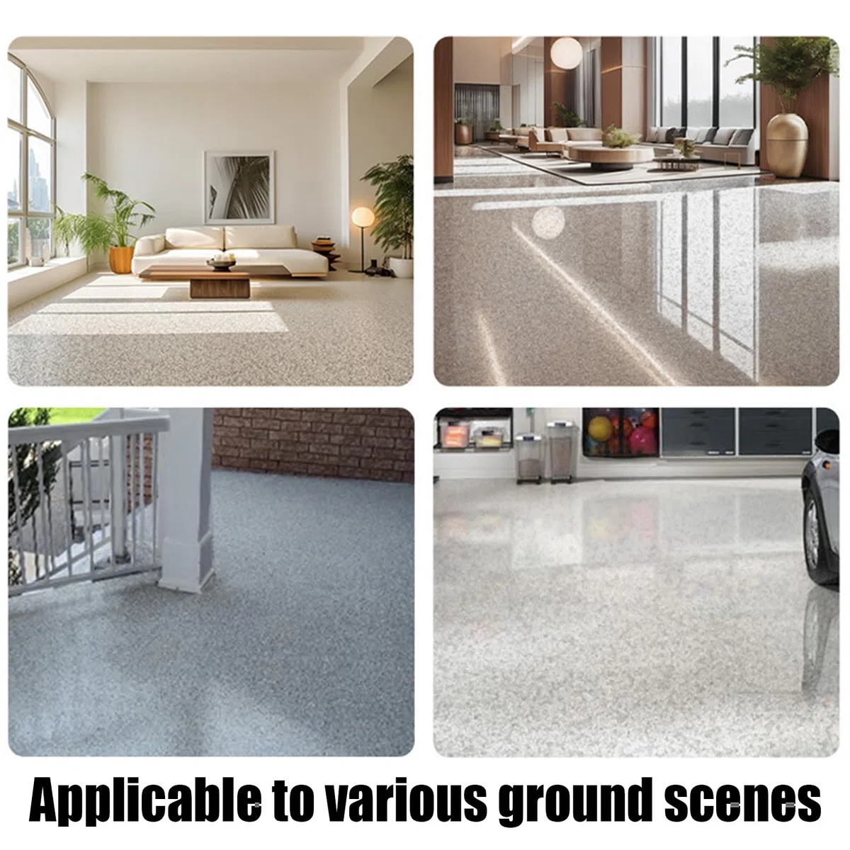 Epoxyharz-Bodenfarbe | Epoxy-Bodenfarbe mit farbigem Sand - Glitzermarmoreffekt rutschfester wasserfester Fliesensand, Holz, Arbeitsplatte, Haus, Garage